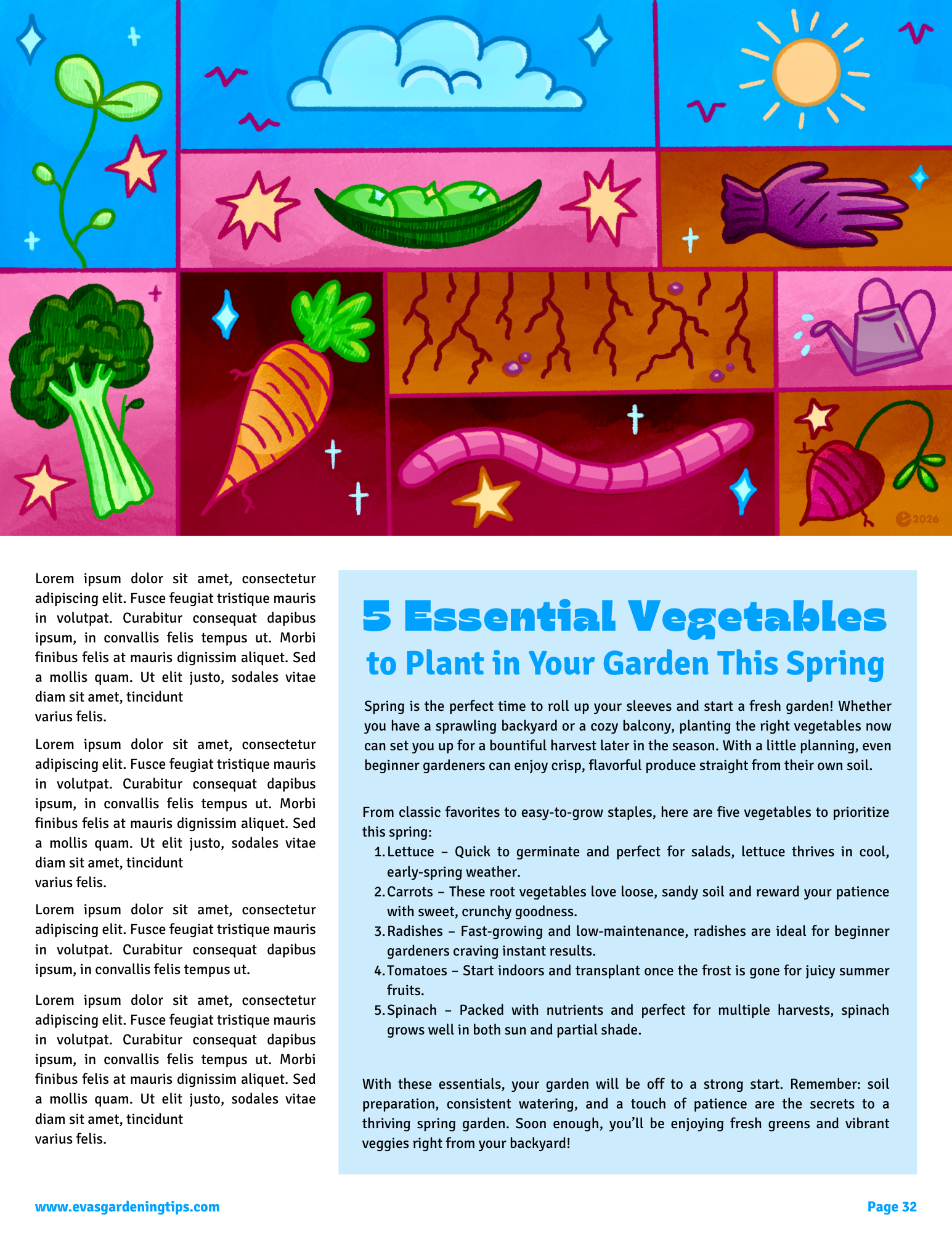 Illustration with Mock Article