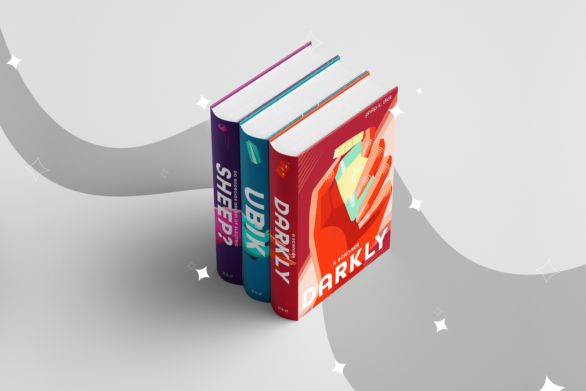 Mockup Featuring All Three Spine Designs