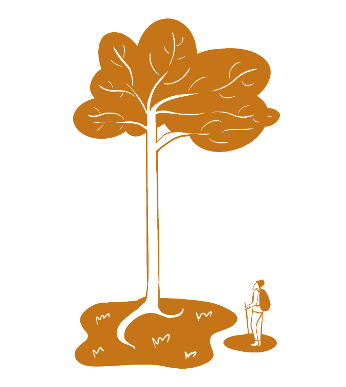 Tree & Hiker Spot Illustration