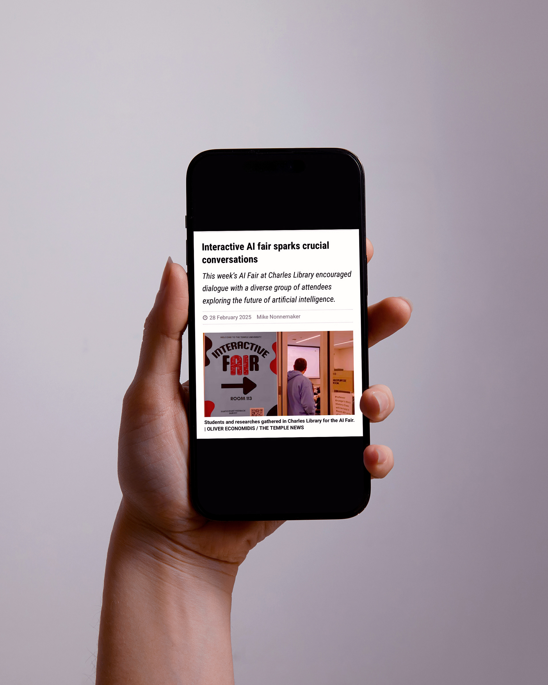 Real Temple News Article - Smart Phone Mock Up