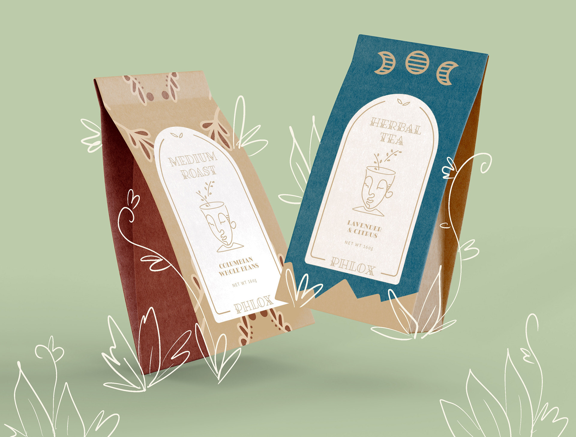 Medium Roast and Herbal Tea Mockups