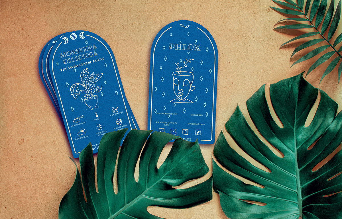 Plant Care - Business Cards in Blue