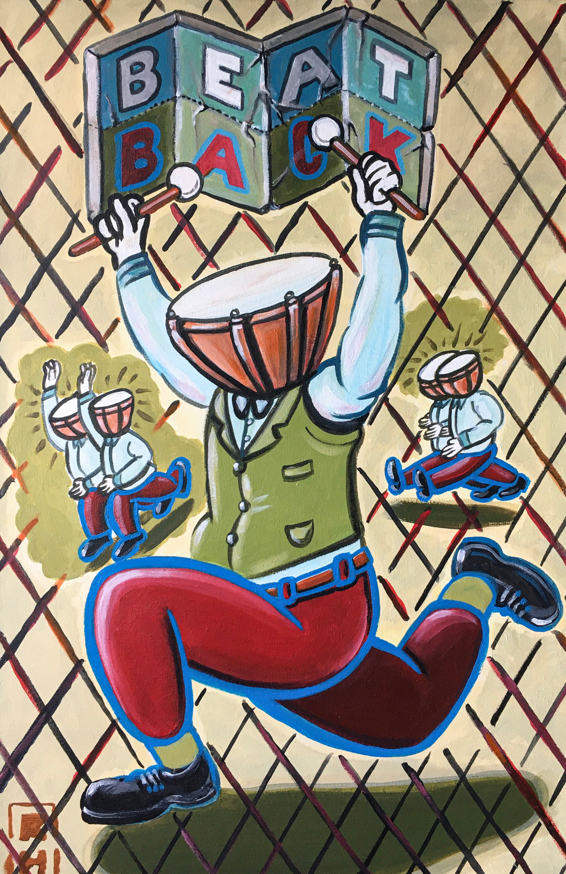Beat back | Acrylic Painting 40 x 60 x 2 cm