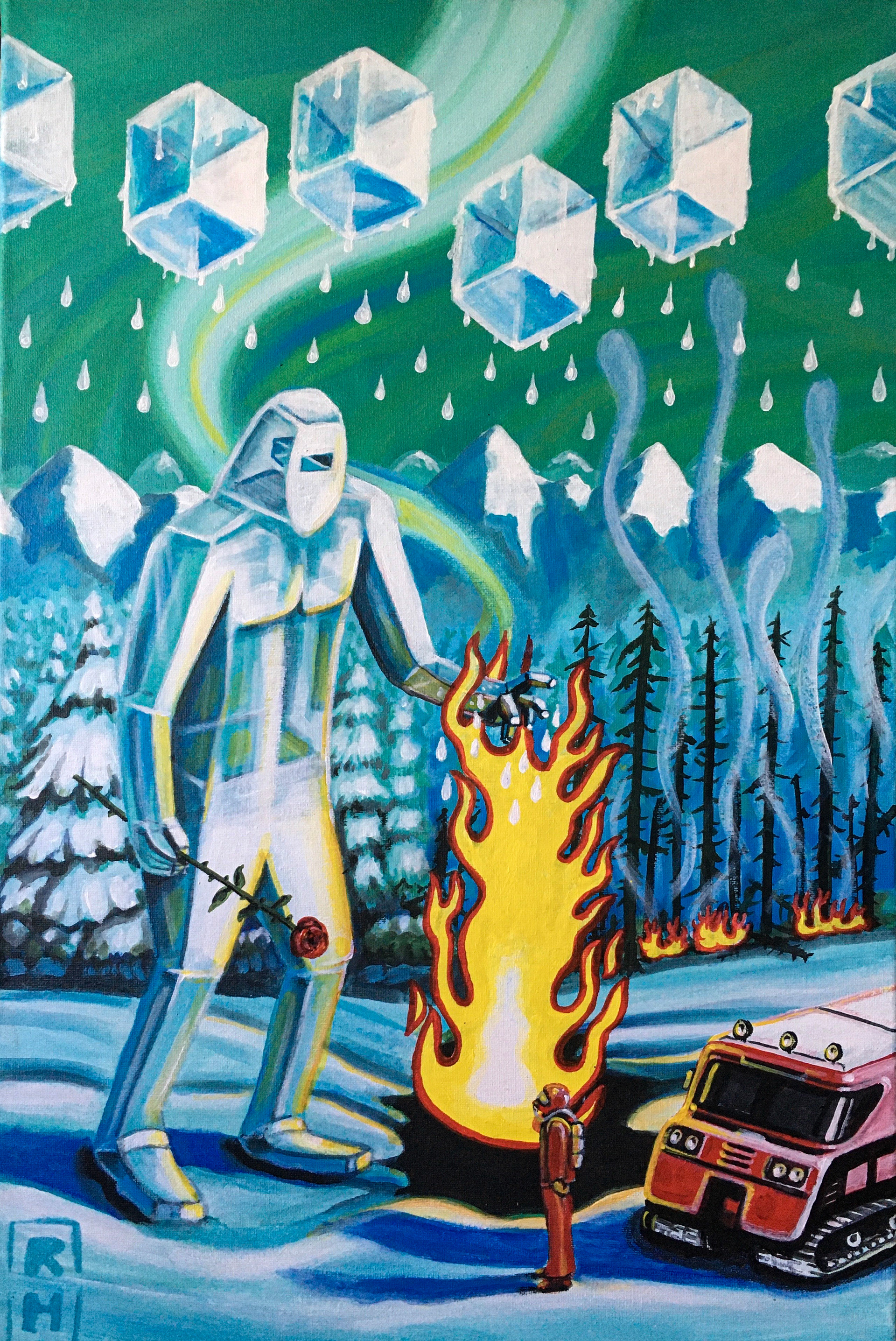 Fireplay | Acrylic Painting | 40 x 60 x 2 cm