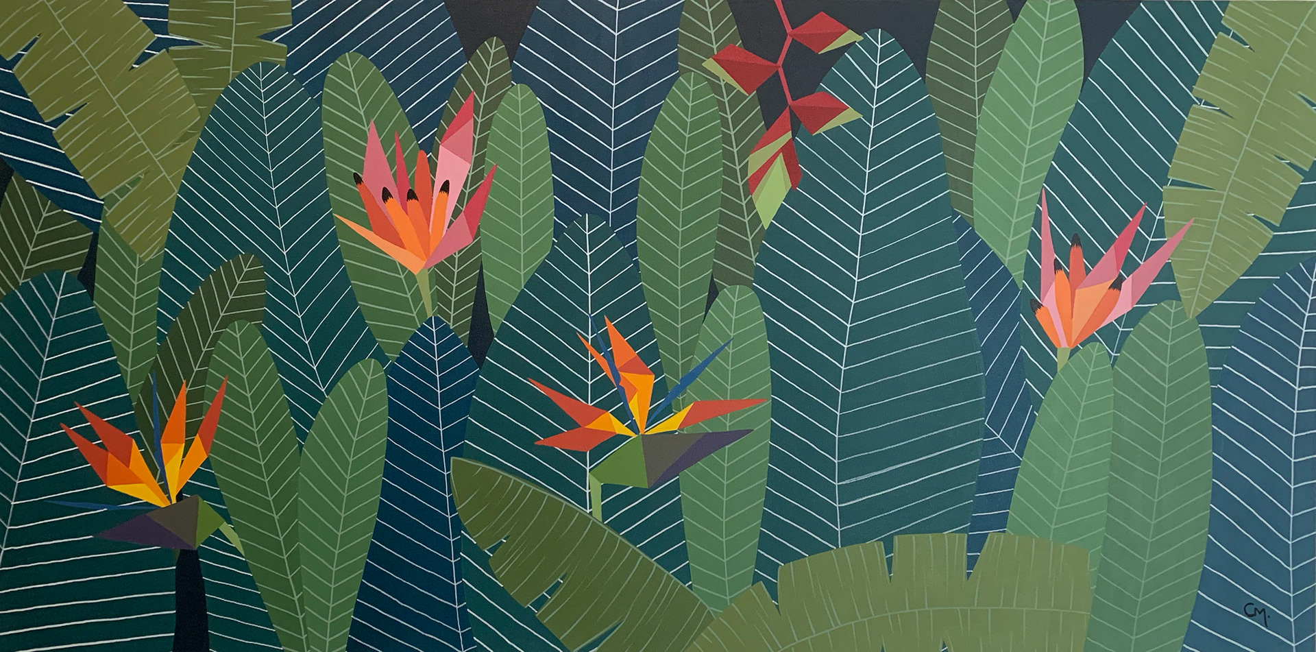 Helicônias 04 | Acrílica sobre tela | 140x70cm | 2019