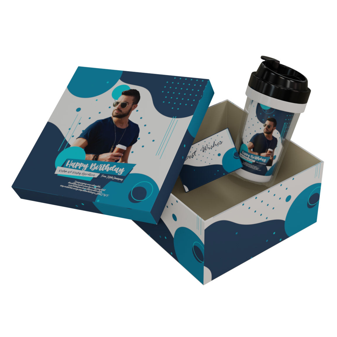 Square Box + 1 Tumbler + Photo Design