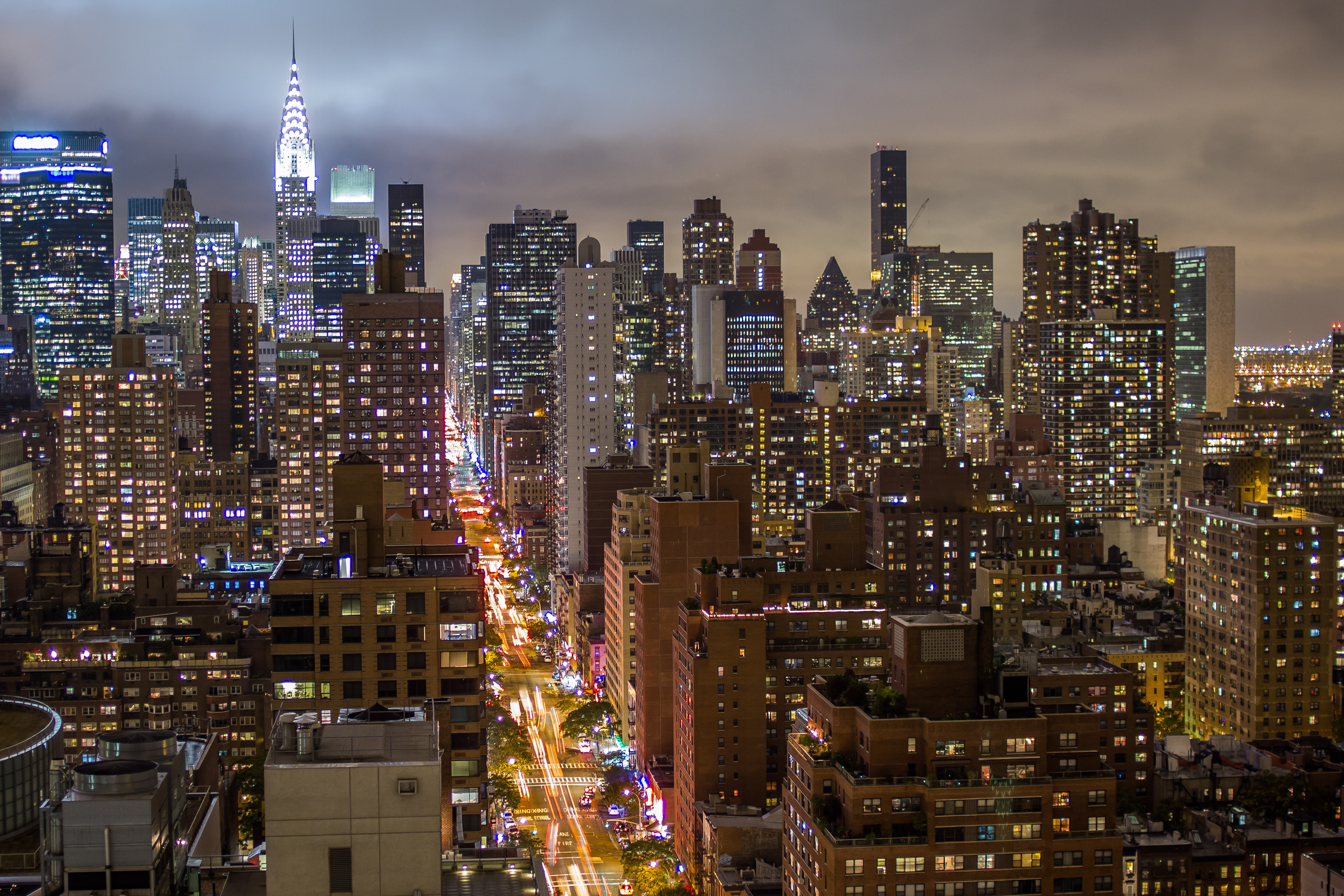 3rd Av at Night - New York