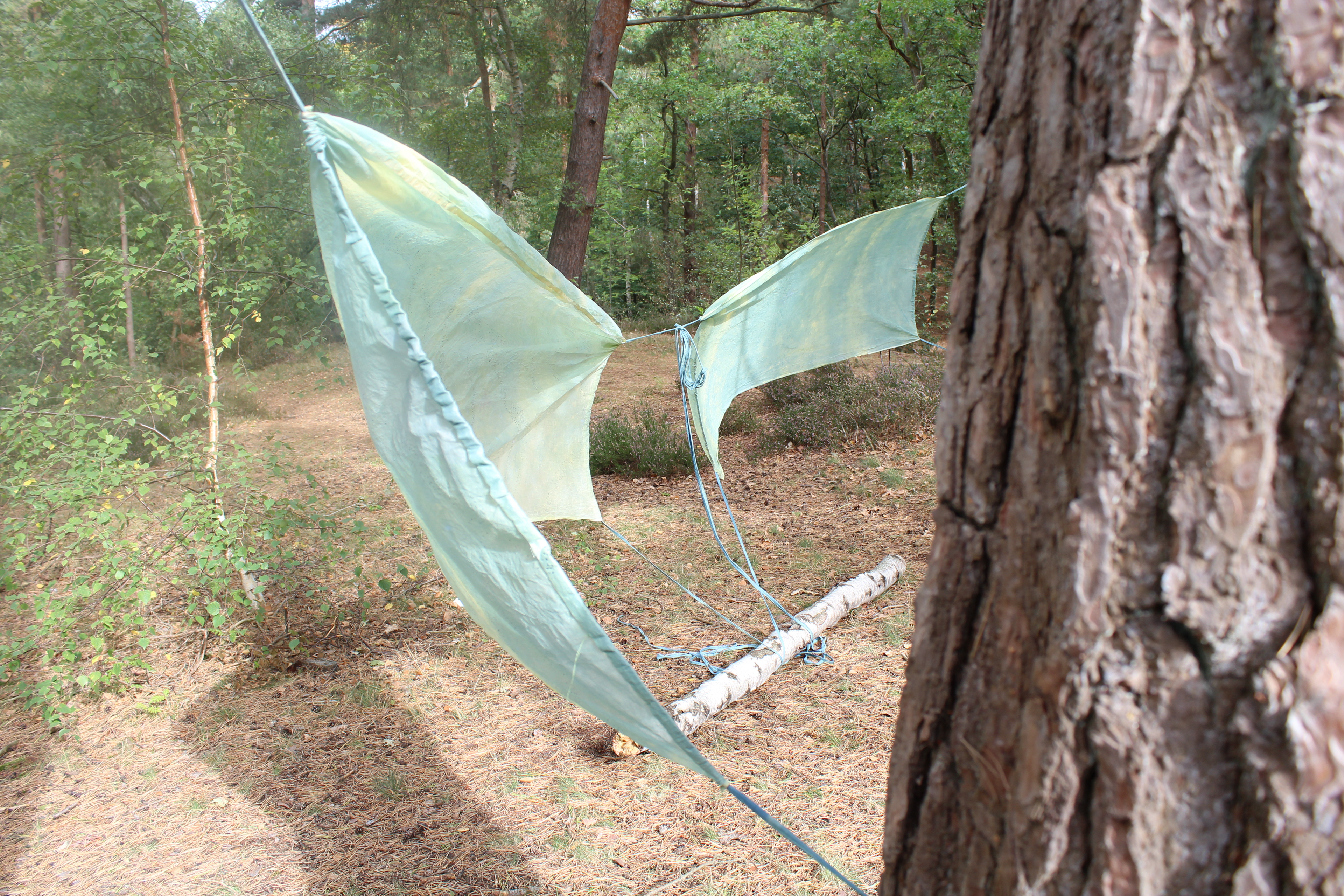 Fabric screens after being installed