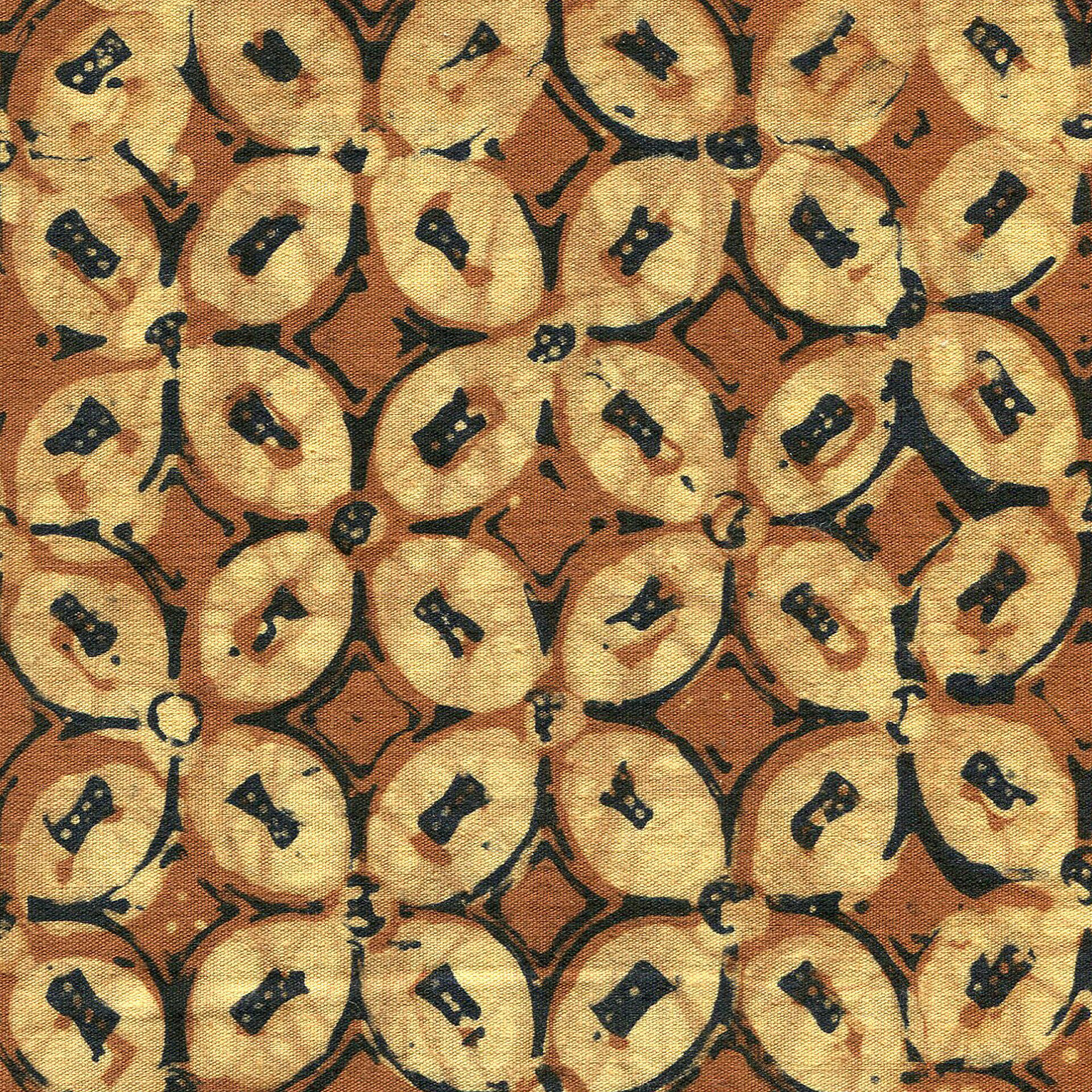 Detail of an Indonesian Sarong, Coffee Bean patterned batik