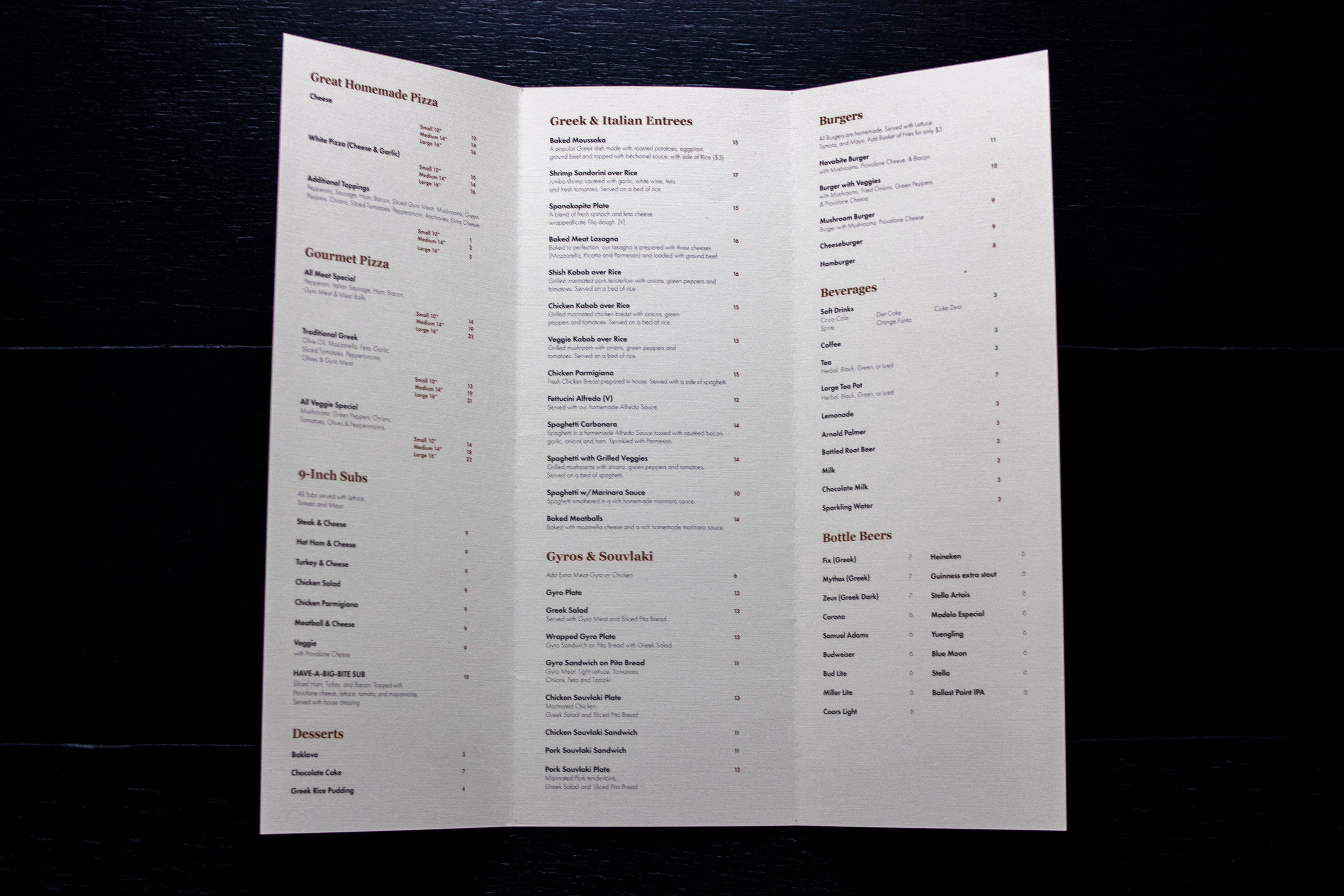 Take-Out Menu: Interior