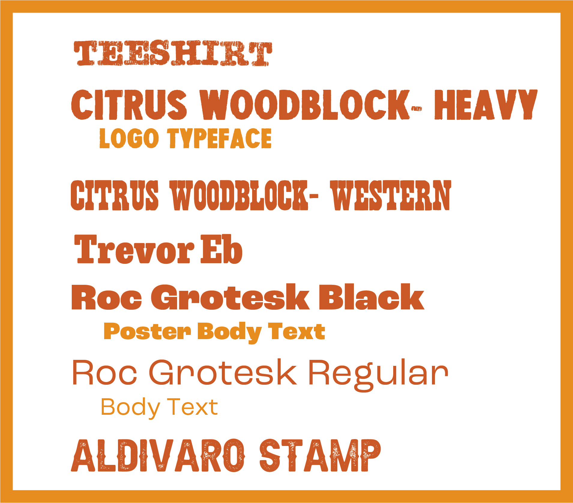 Typefaces Used