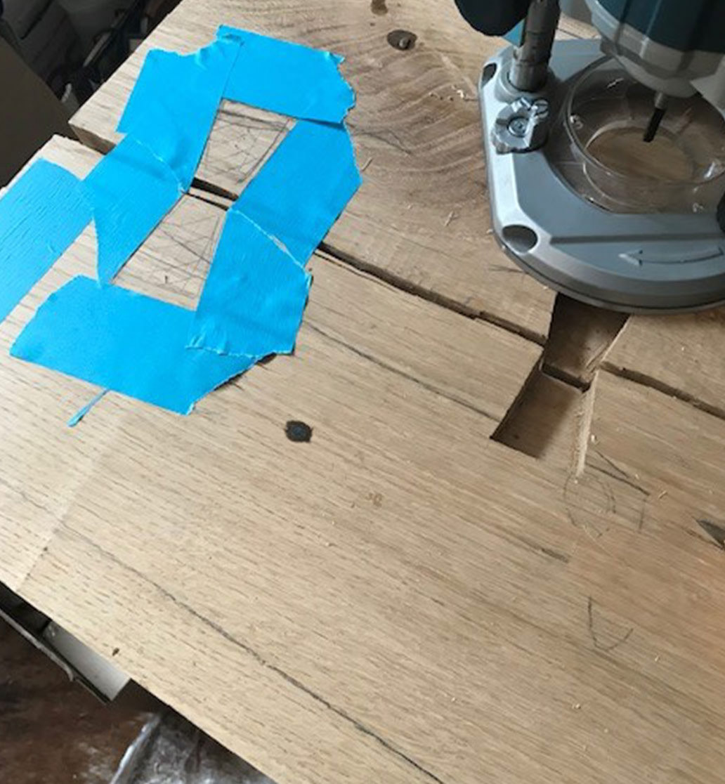 Starting to fix the crack in the largest board