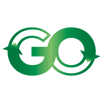 This logo shows movement with the arrows going around and through the word GO.