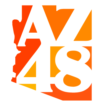 State 48 is a big deal right now in Arizona. The use of a orange copper color radiating through the state, gives the feeling of warmth, or just extra sunshine.
