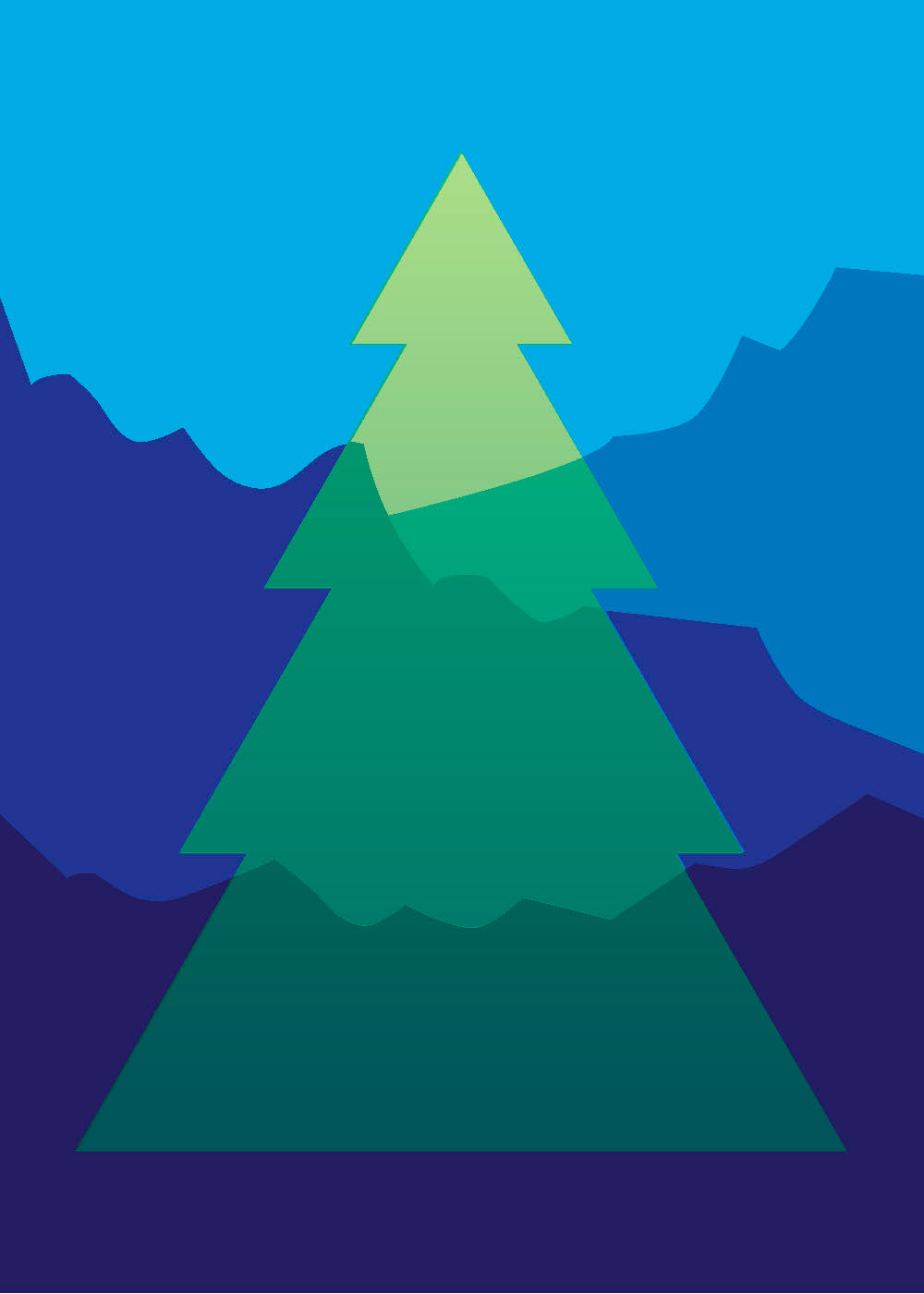 Adjusting the opacity of a layer adds a depth through the tree.