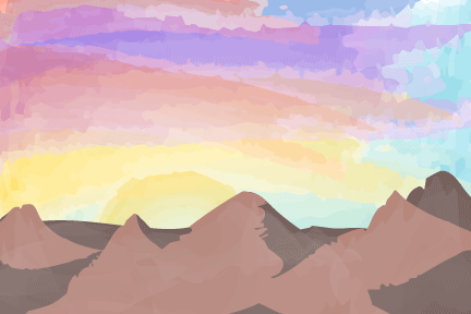 This landscape was drawn with the use of brushes that I created.