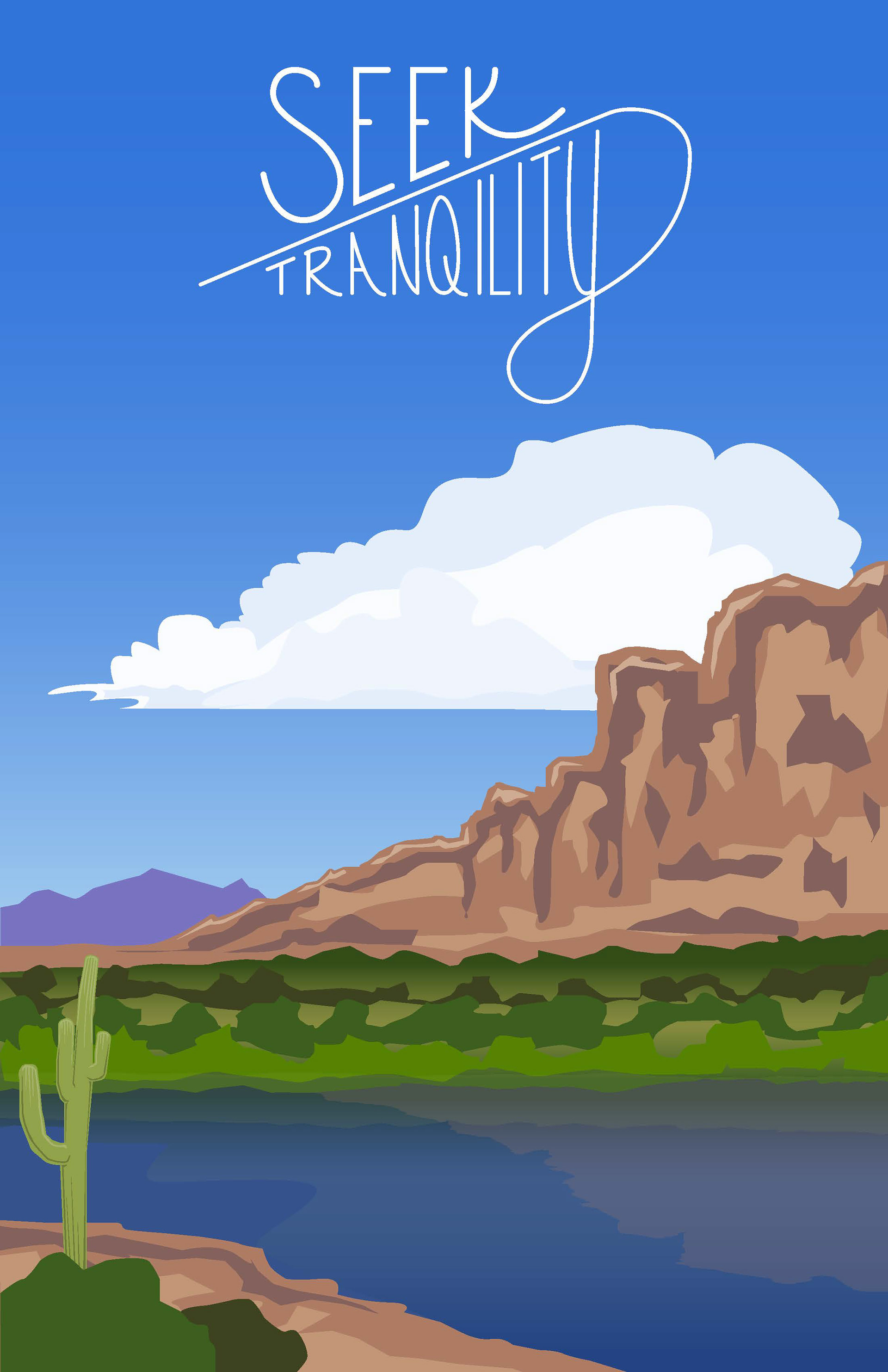 For this poster illustration I drew my own typeface.