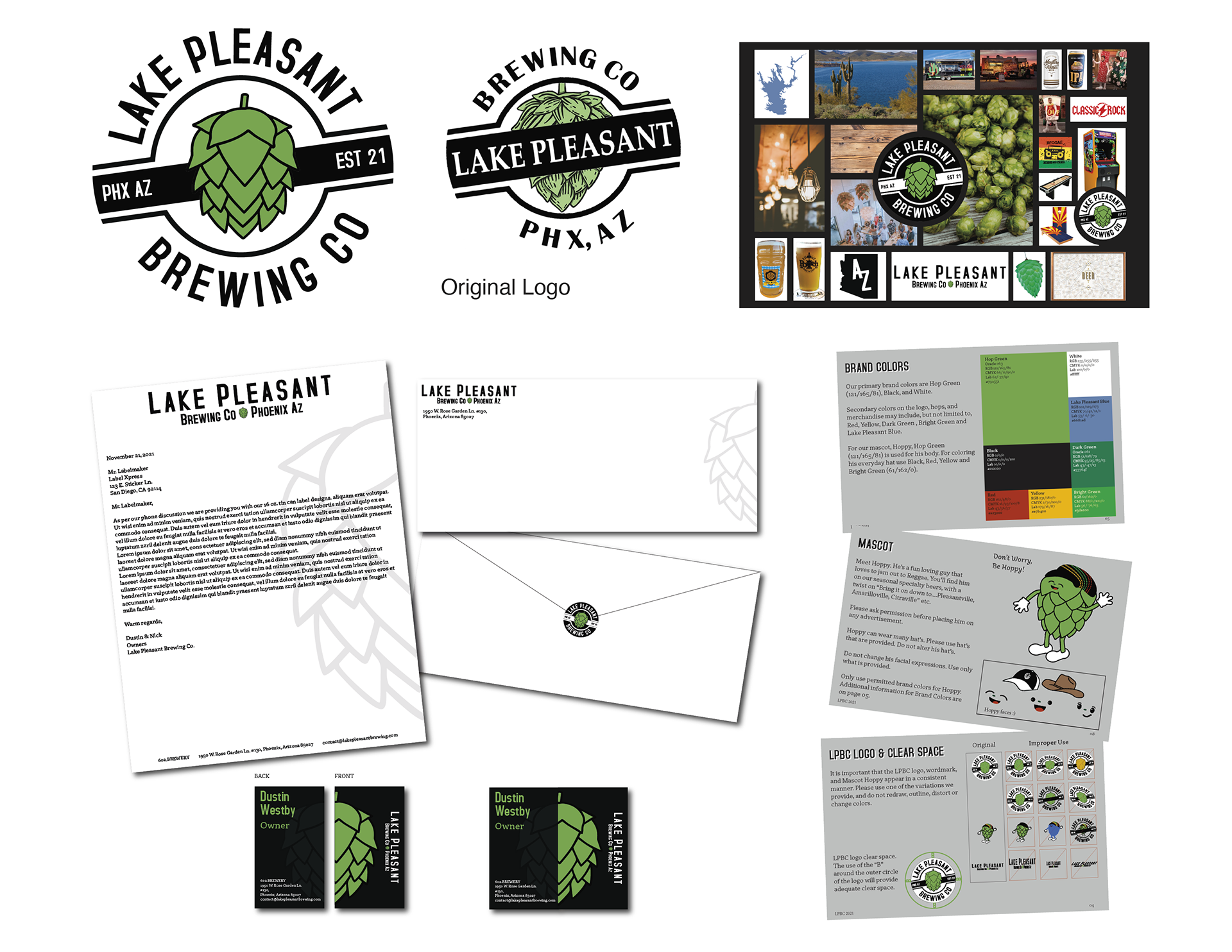 Lake Pleasant Brewing Co. was in need of a branding package for their new business. I created a new logo, moodboard, business suite, and a style guide.