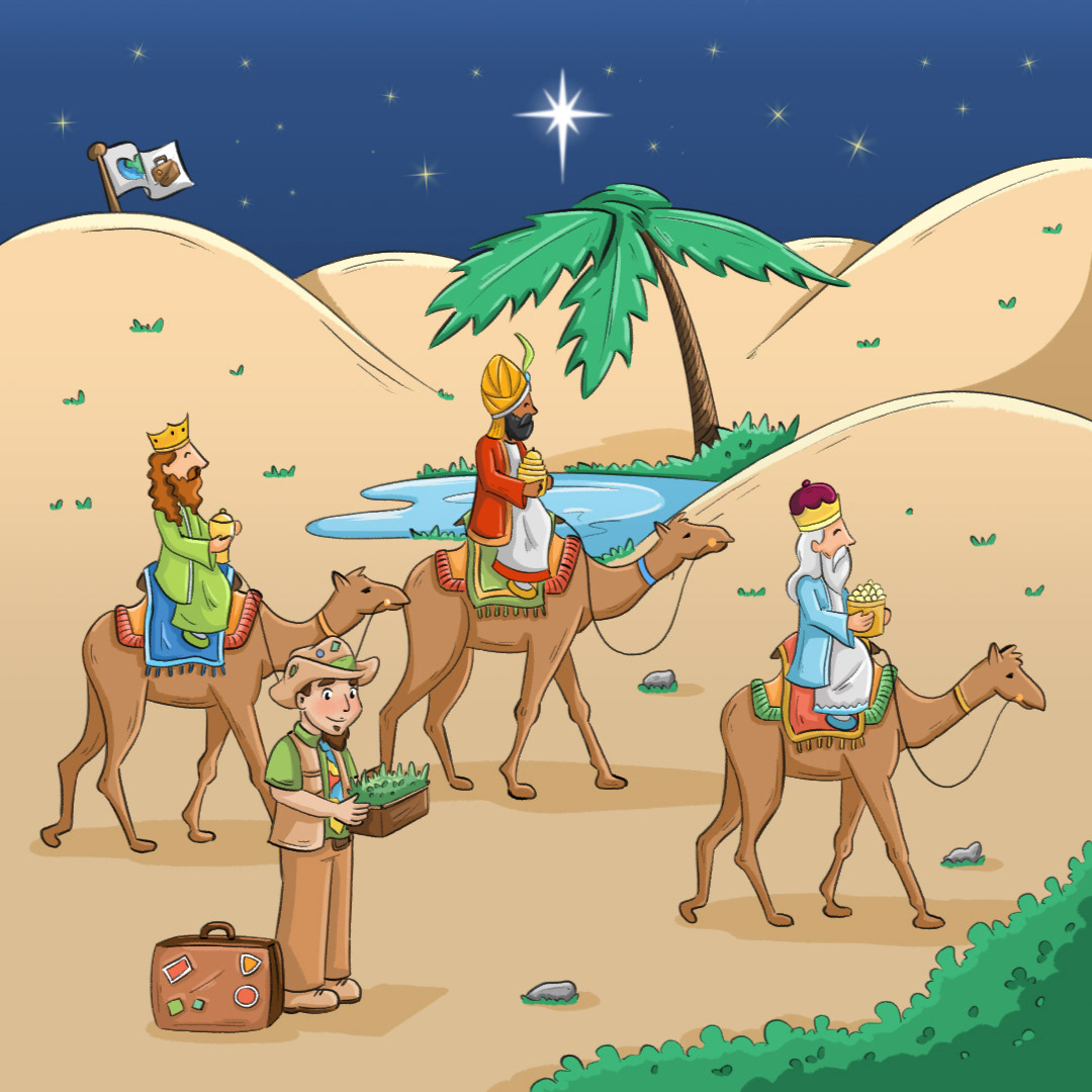 "El Trotamundos". Social Media Illustration