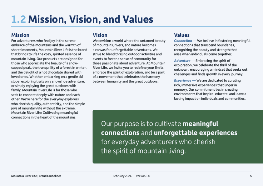Section 1.2 – Diving into MRL's mission, vision, and values