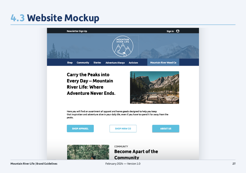 Section 4.3 – Our reimagined website design for MRL