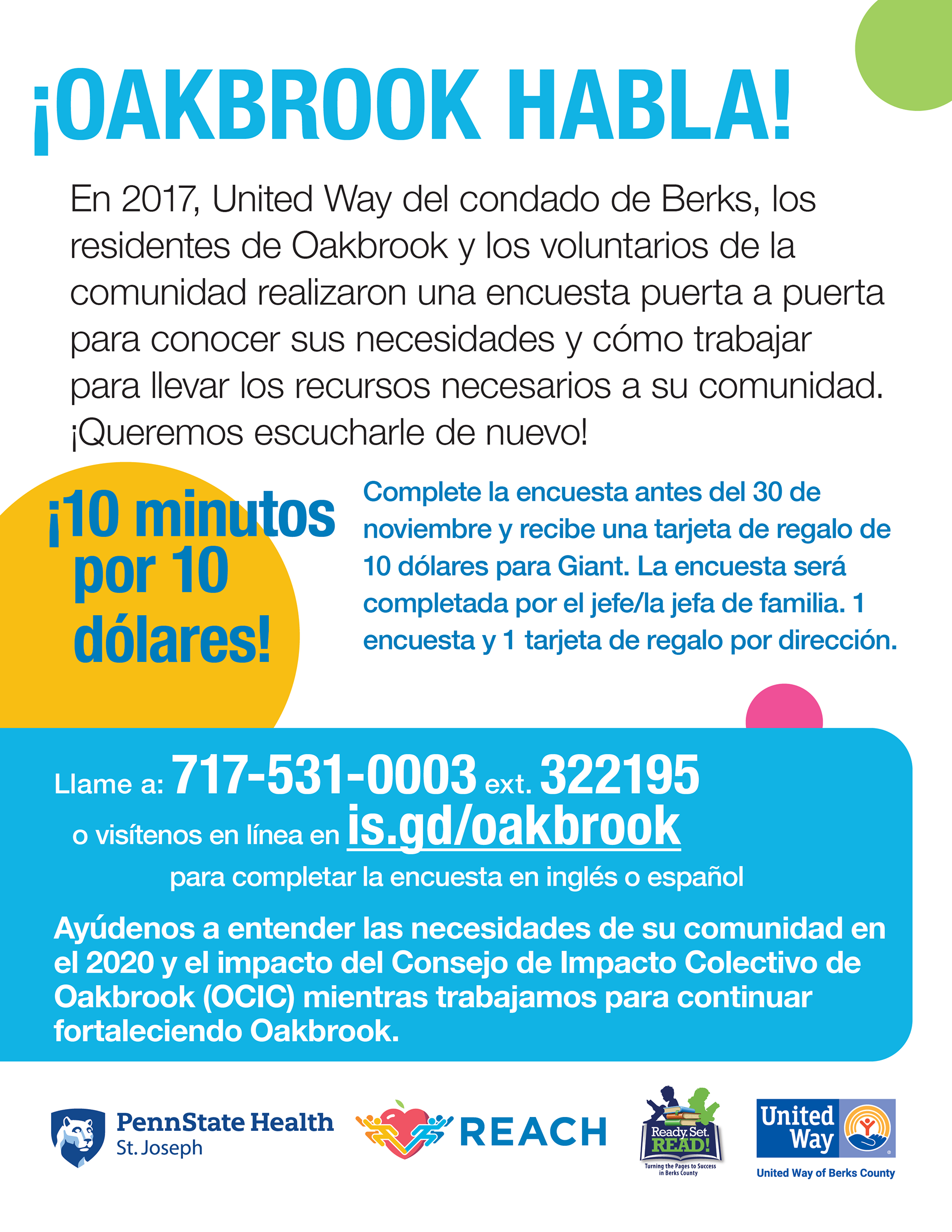 Community Survey flyer in English