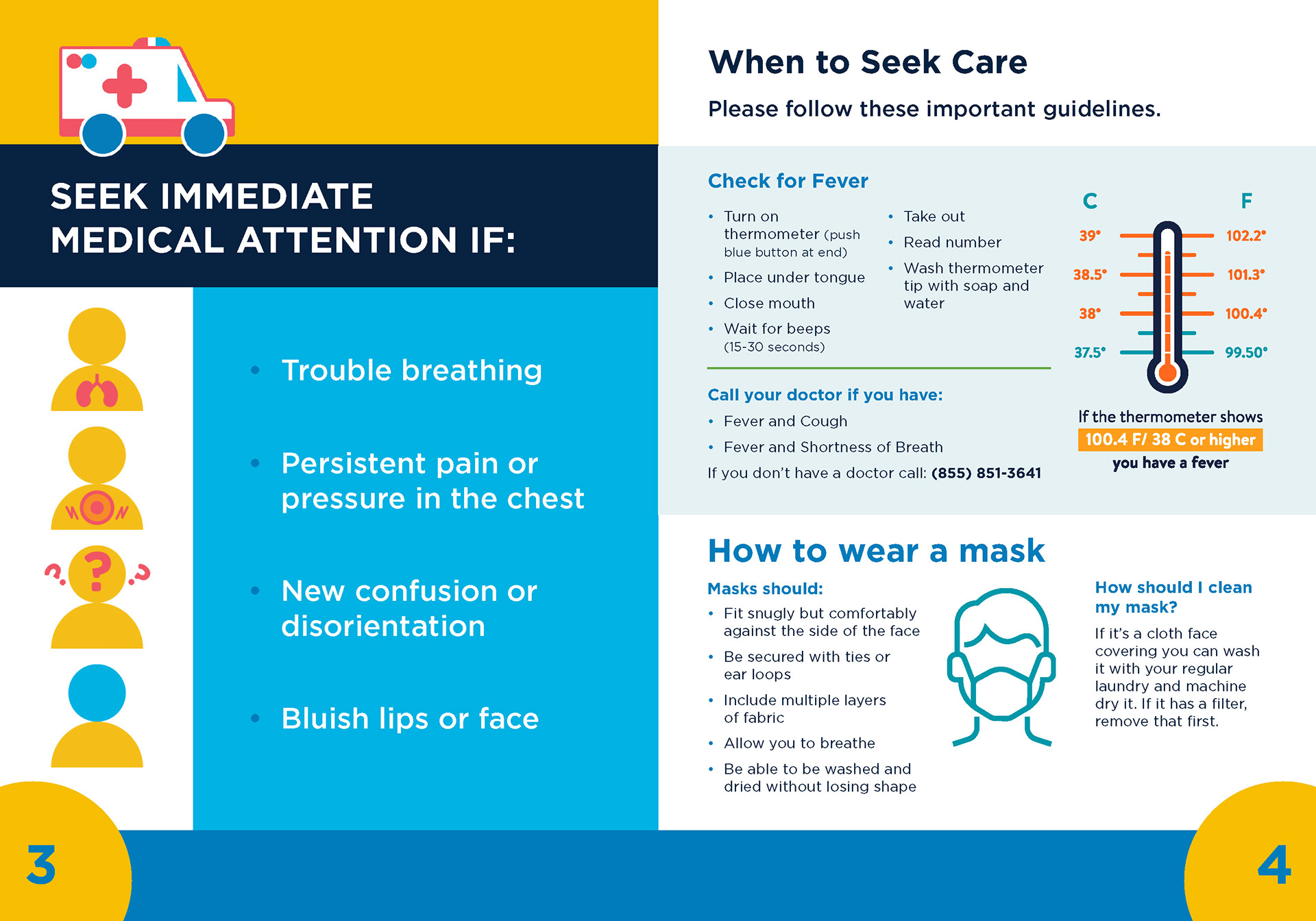 Infographics for safety information during early COVID-19 Pandemic response