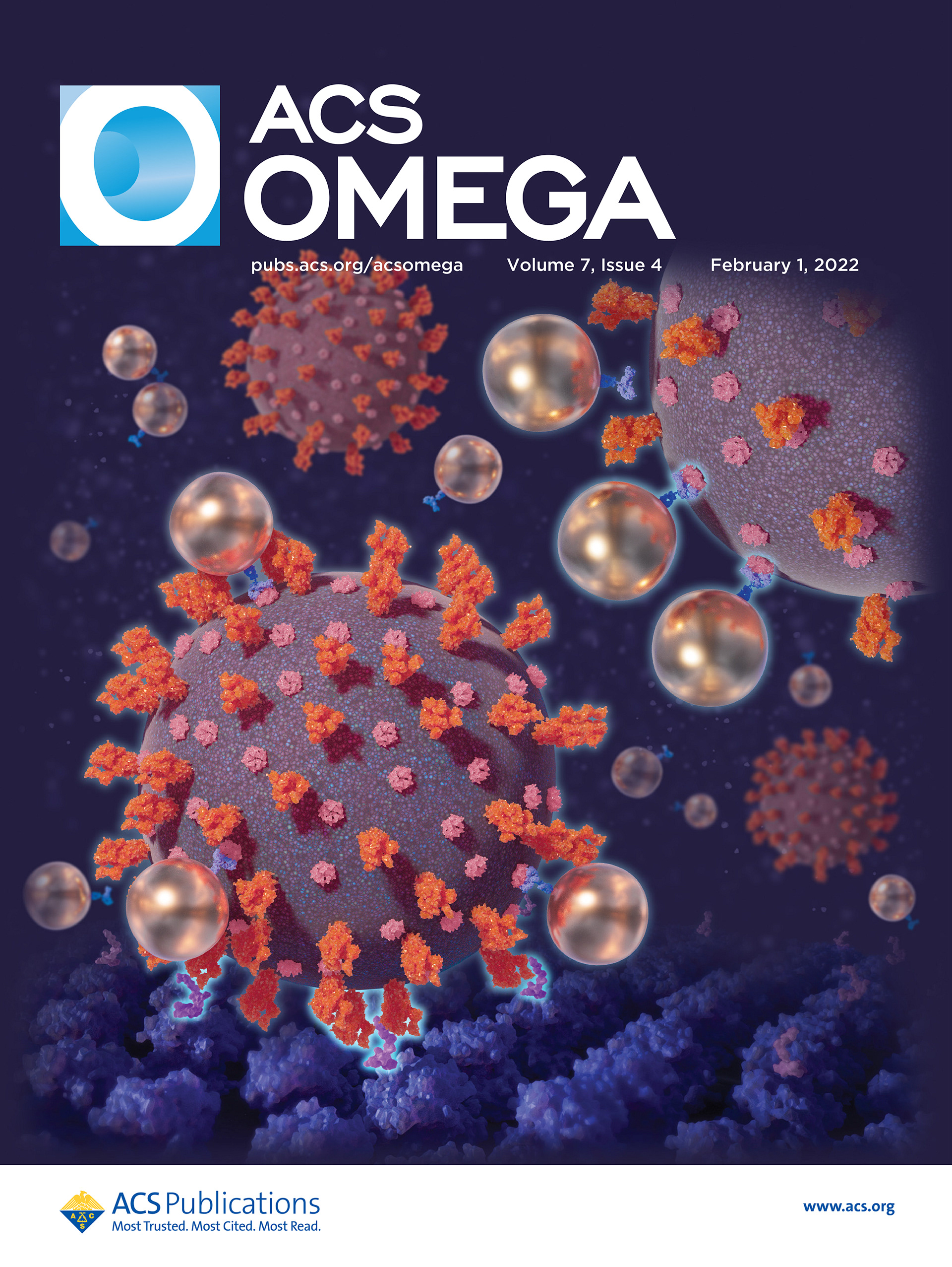 Published cover illustration for ACS Omega: https://pubs.acs.org/toc/acsodf/7/4