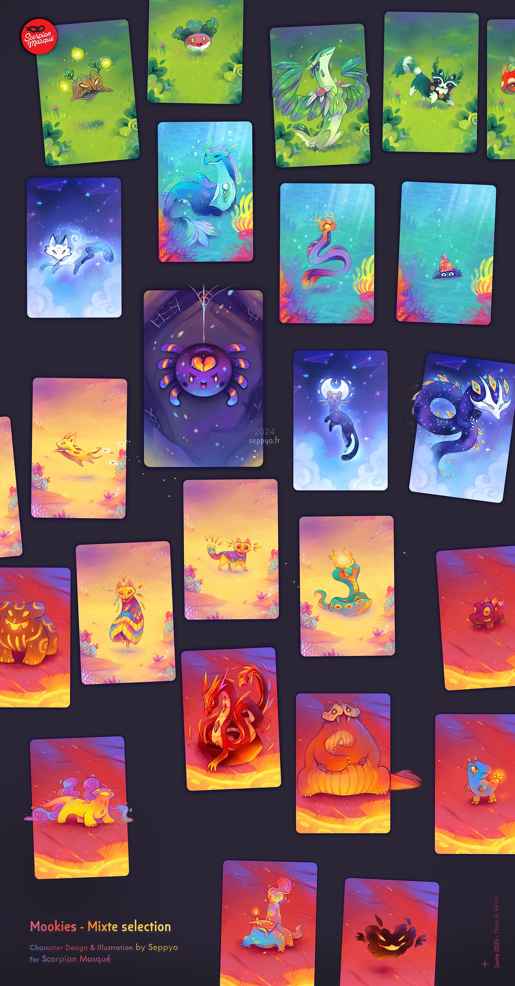 Cards / Characters design - Board game for Scorpion Masqué