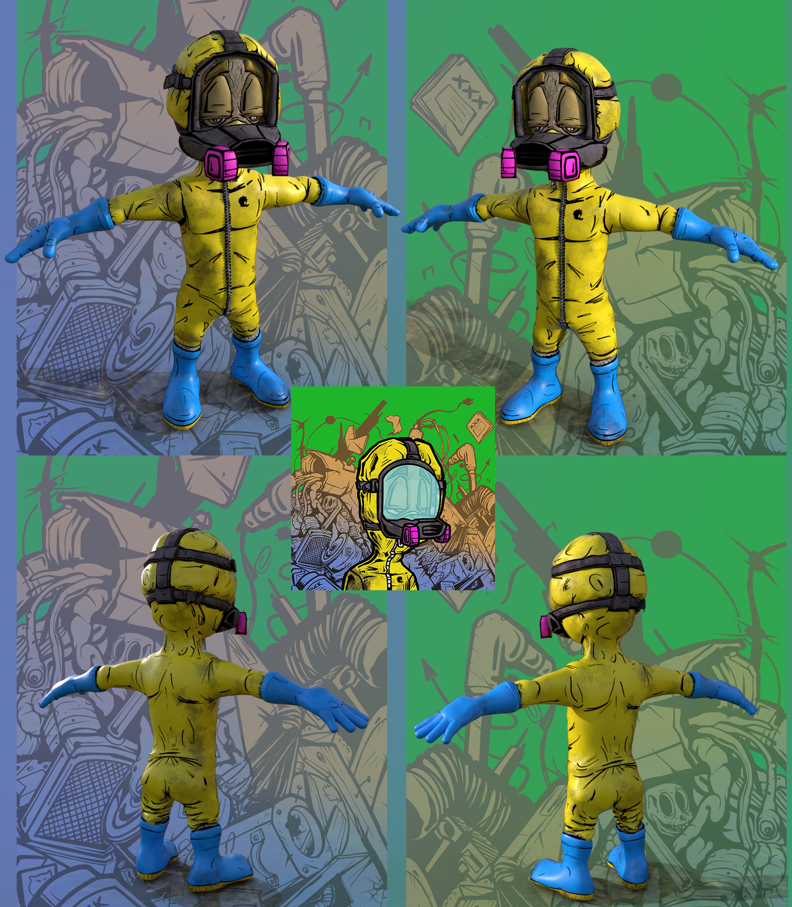 3D Modeled (ZBrush) and textured (Substance Painter) version of a Dazed Duck NFT