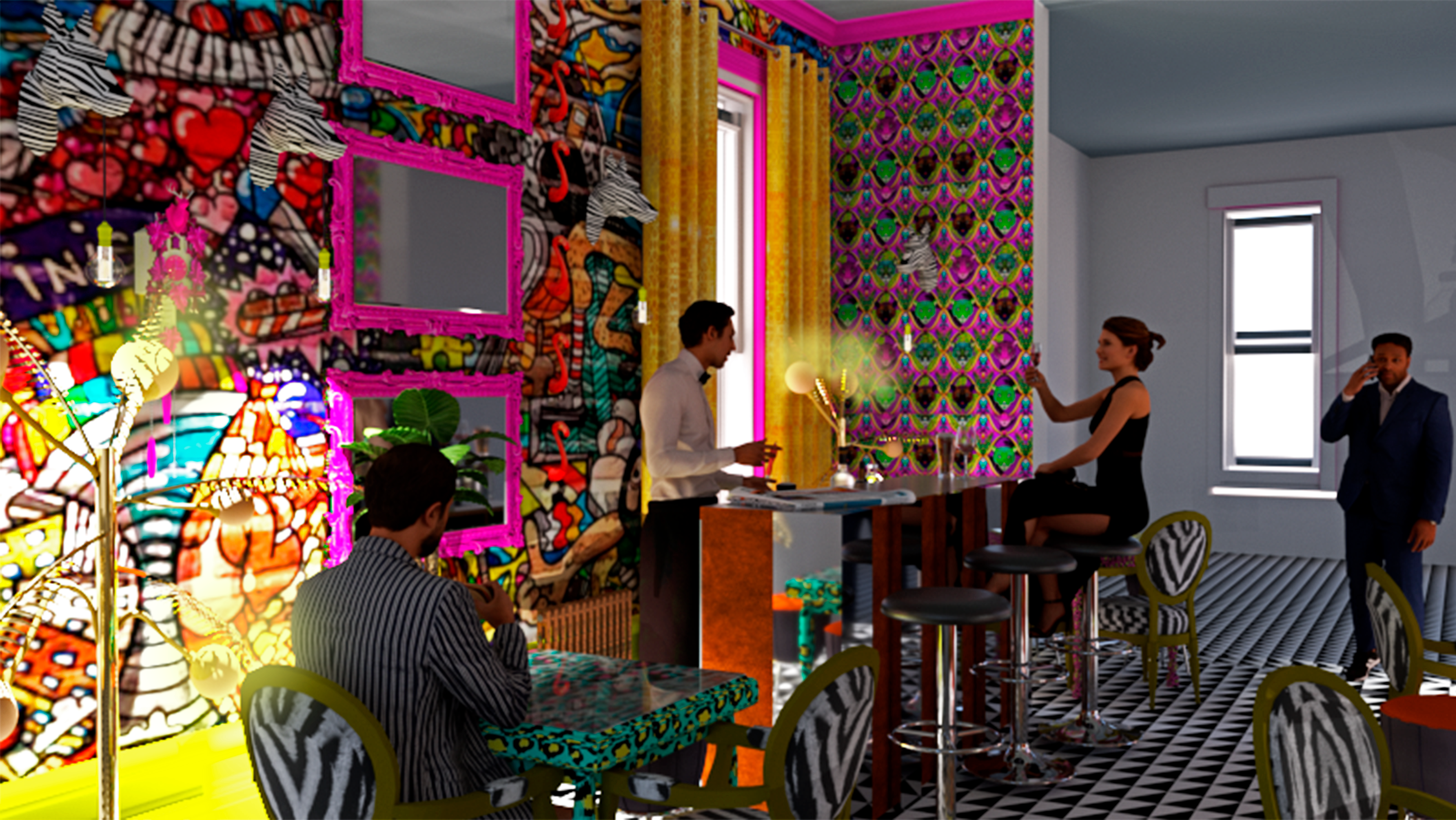 3D Rendering Hotel Bar