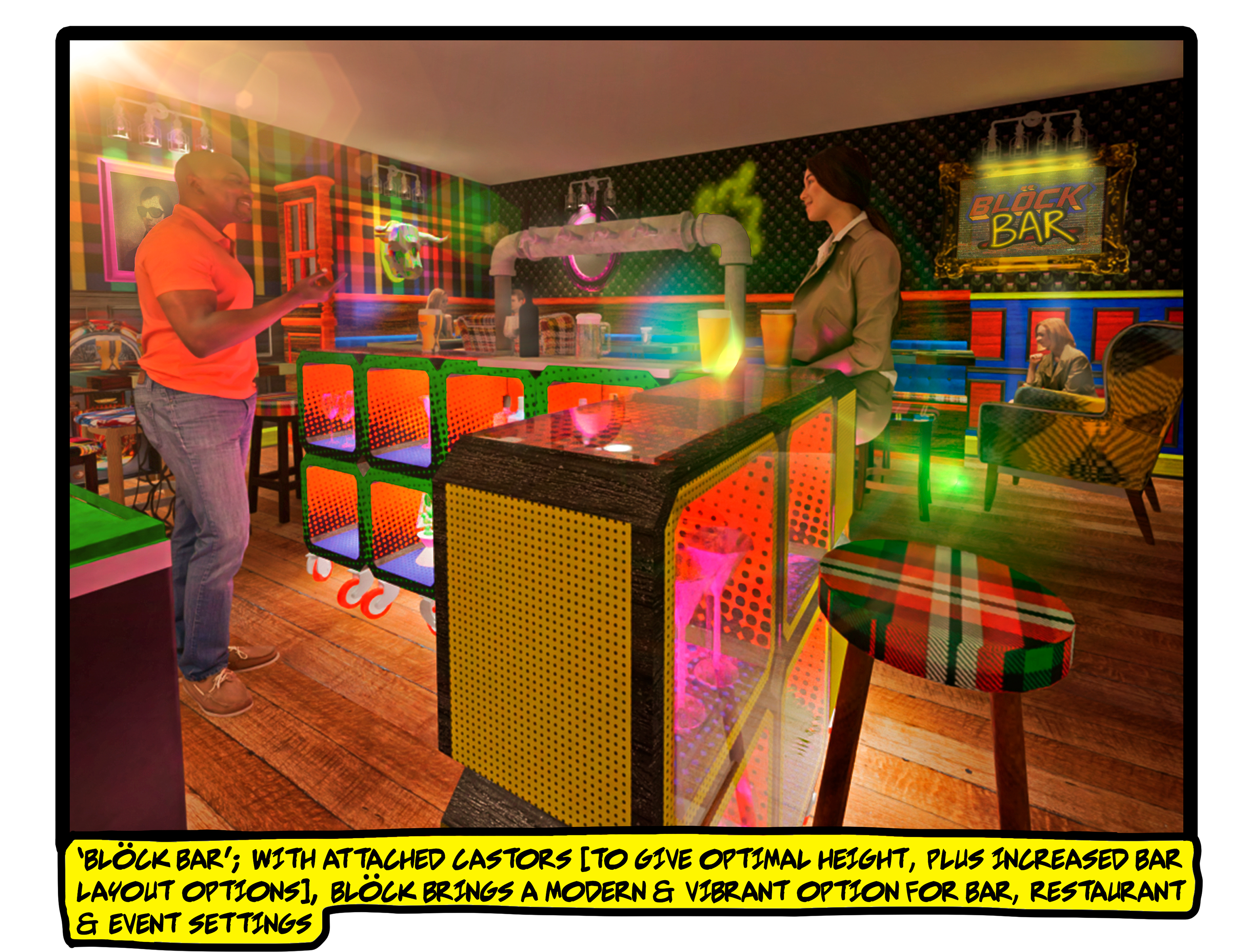 3D Model of Blöck in a bar configuration