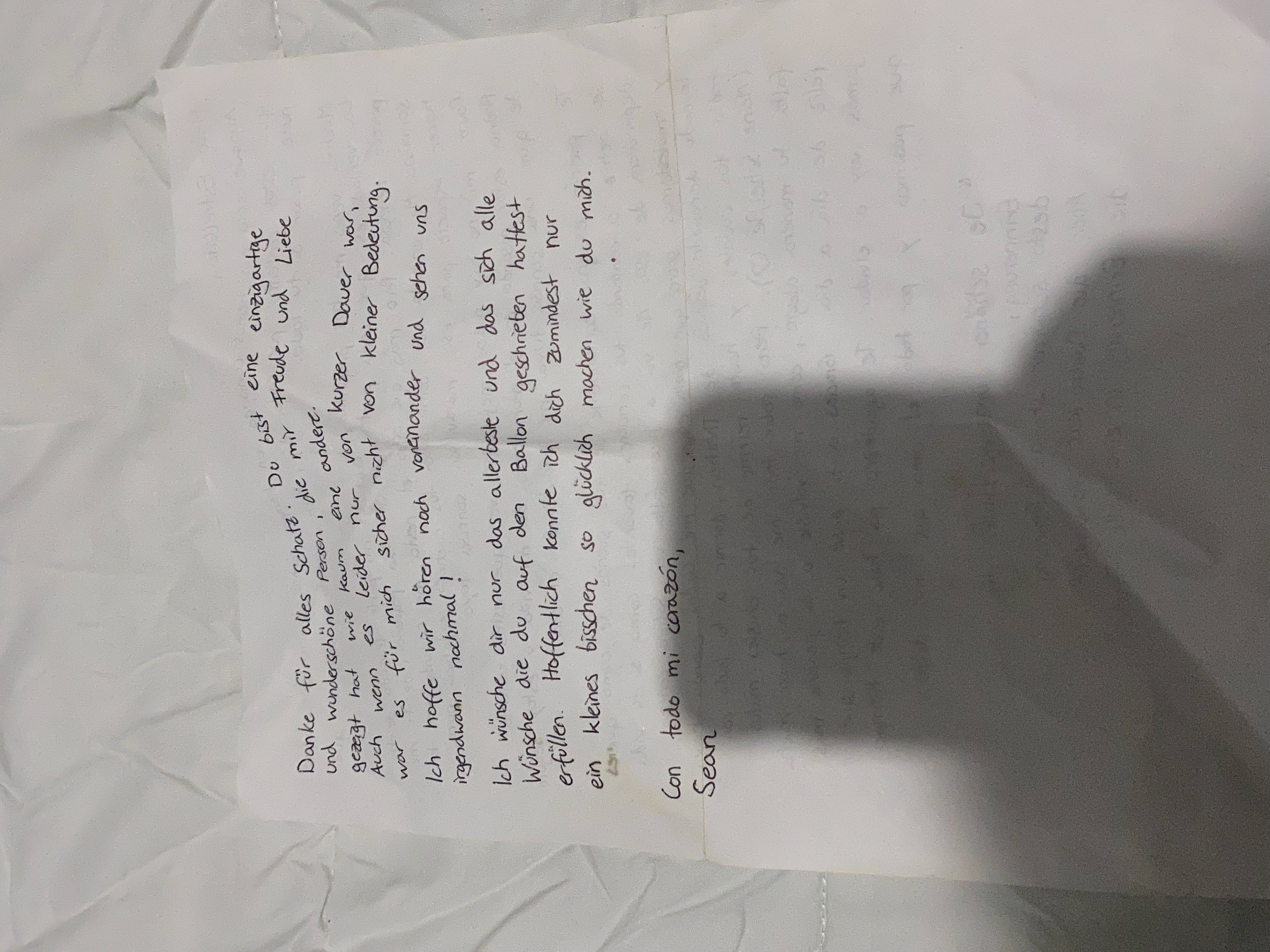Letter Sean wrote to me pt 2- December 2018