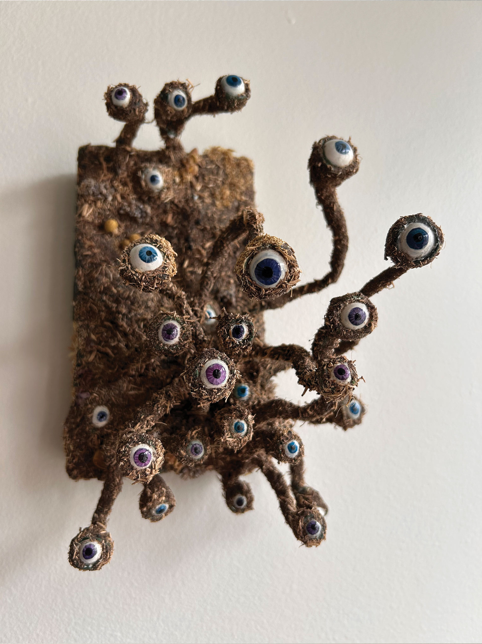 Foam, wire, acrylic paint, herbs, glue.