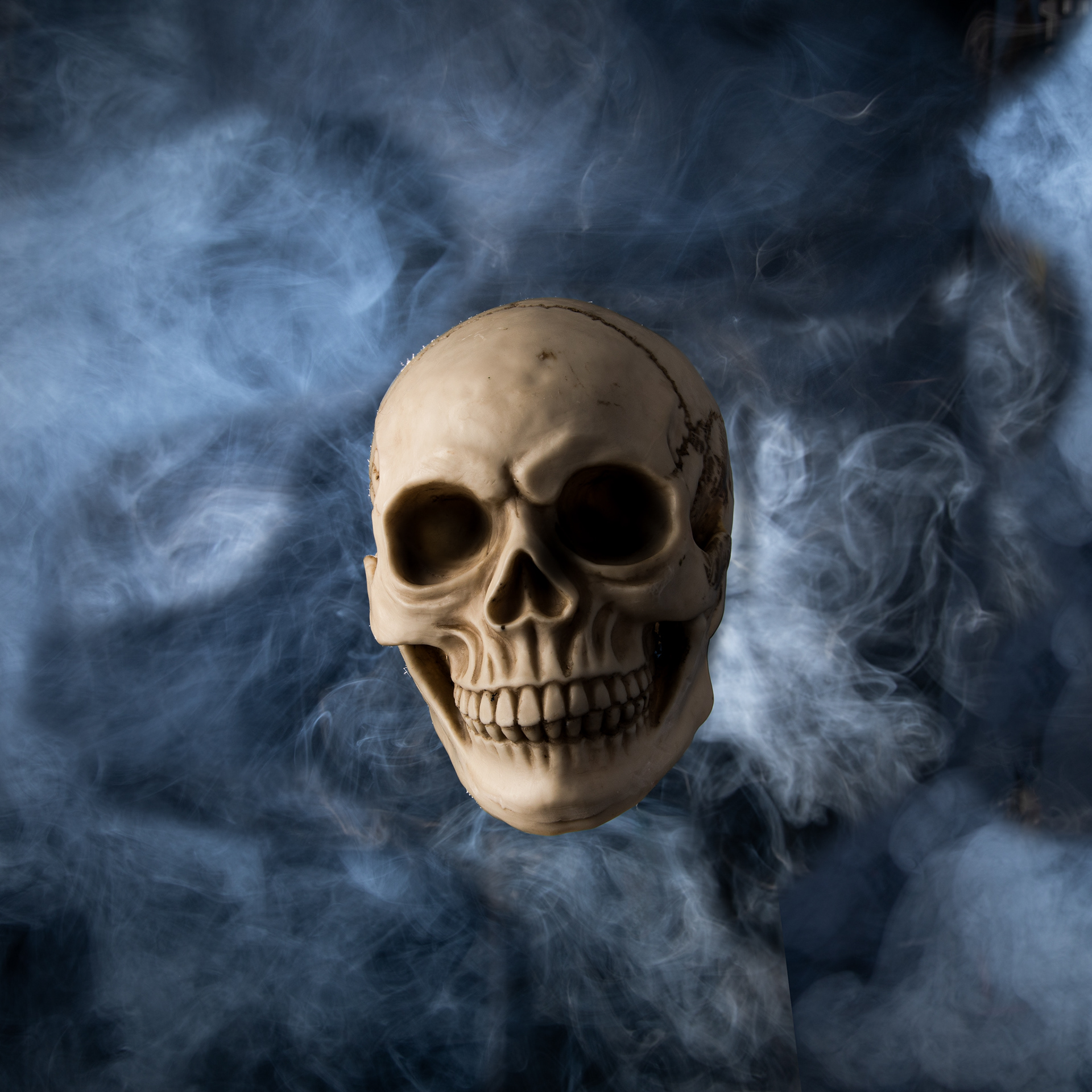 human skull and smoke halloween image