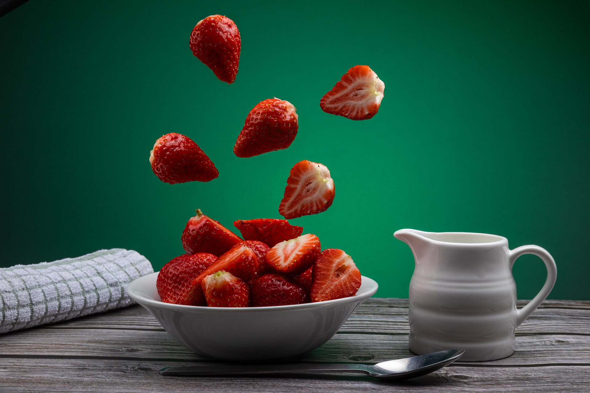 falling strawberries