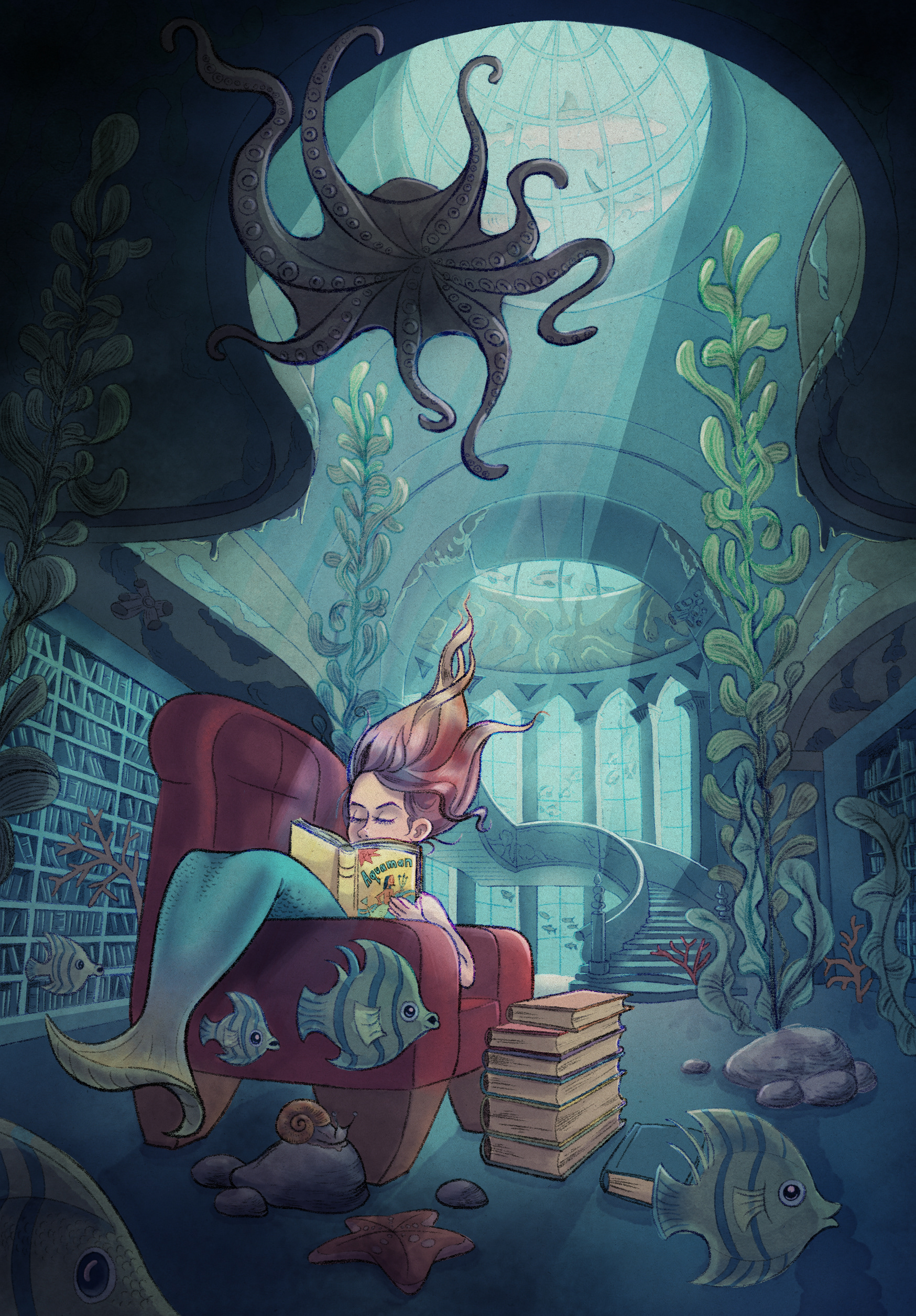 Mermay prompt - Relaxed and Comic book