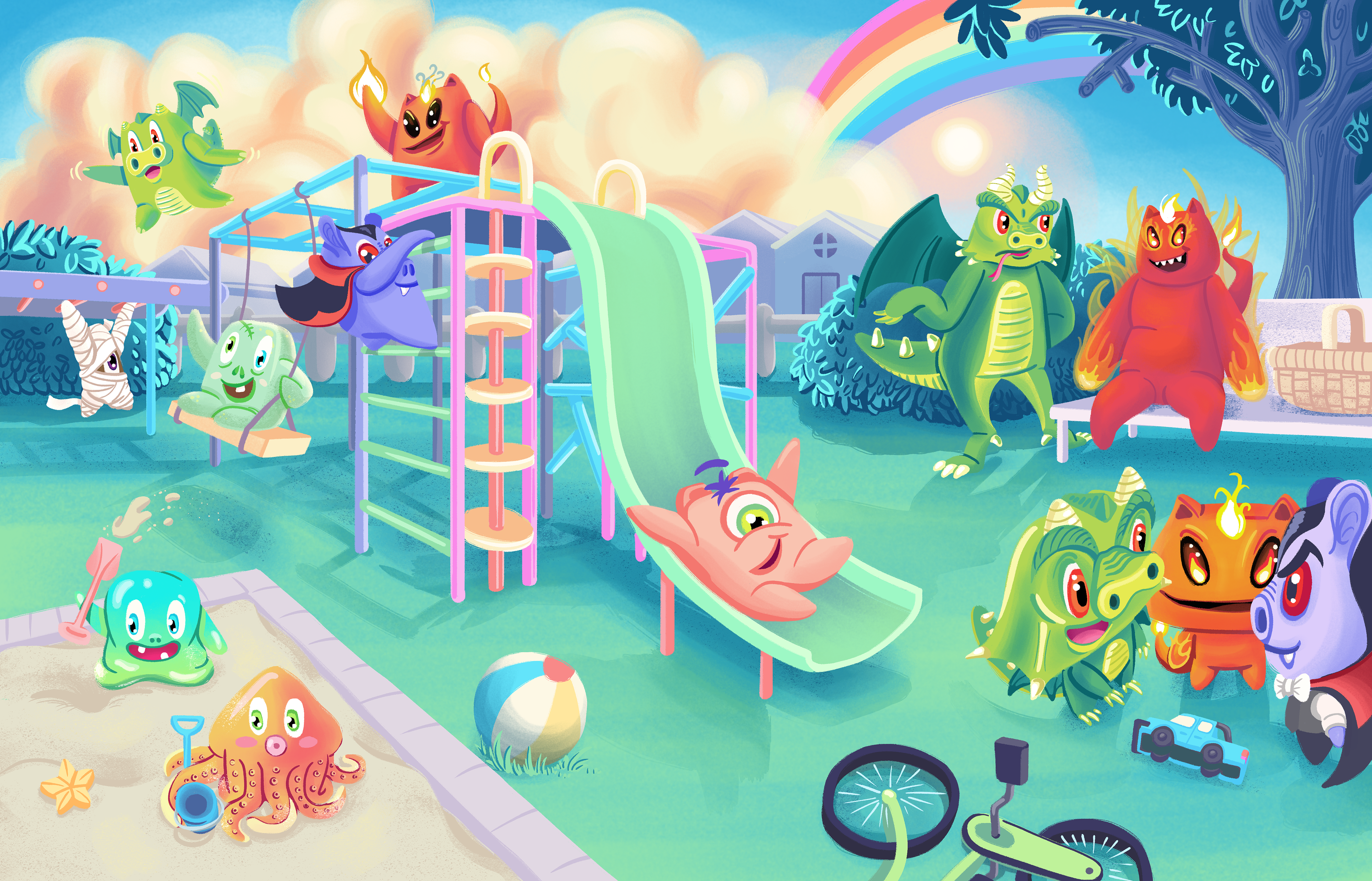 Little Monsters on a playground