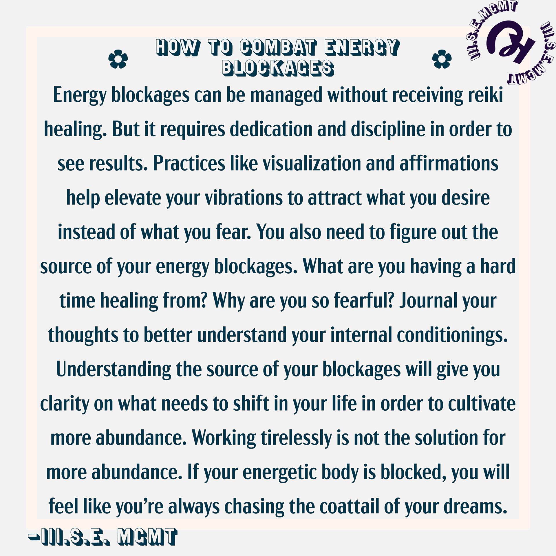 How to Combat Energy blockages