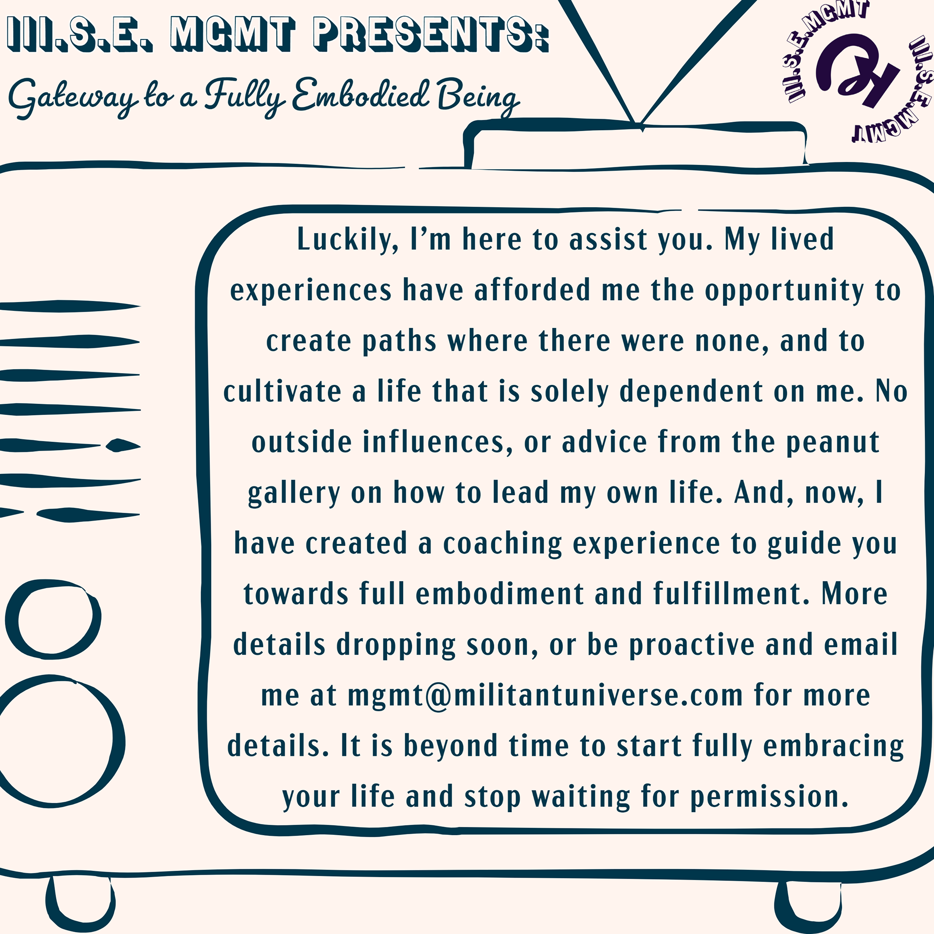 Check out our coaching packages. Email mgmt@militantuniverse.com for more info coaching #email #empowerment #proactive #newyear #personaldevelopment