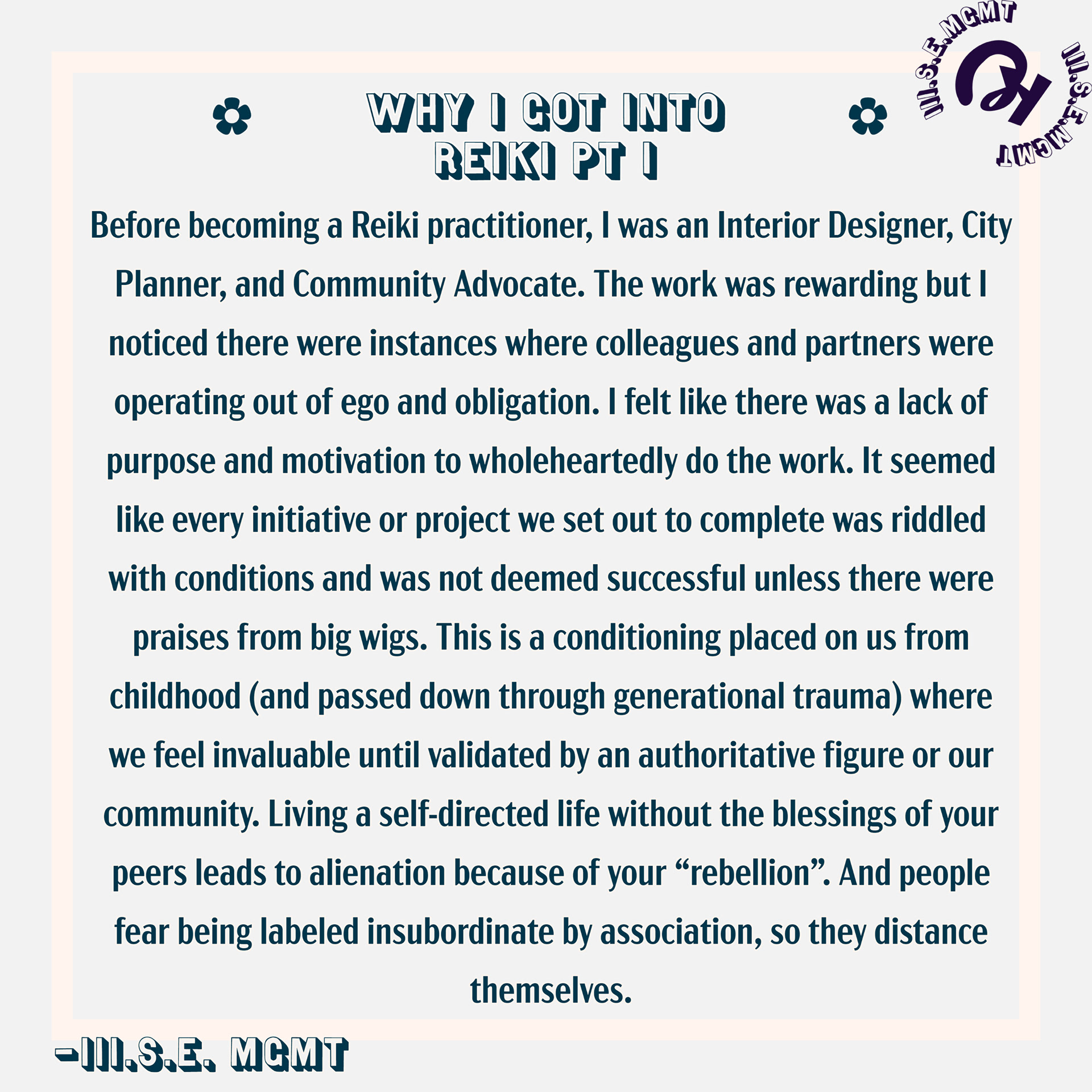 Why I got into reiki part one.