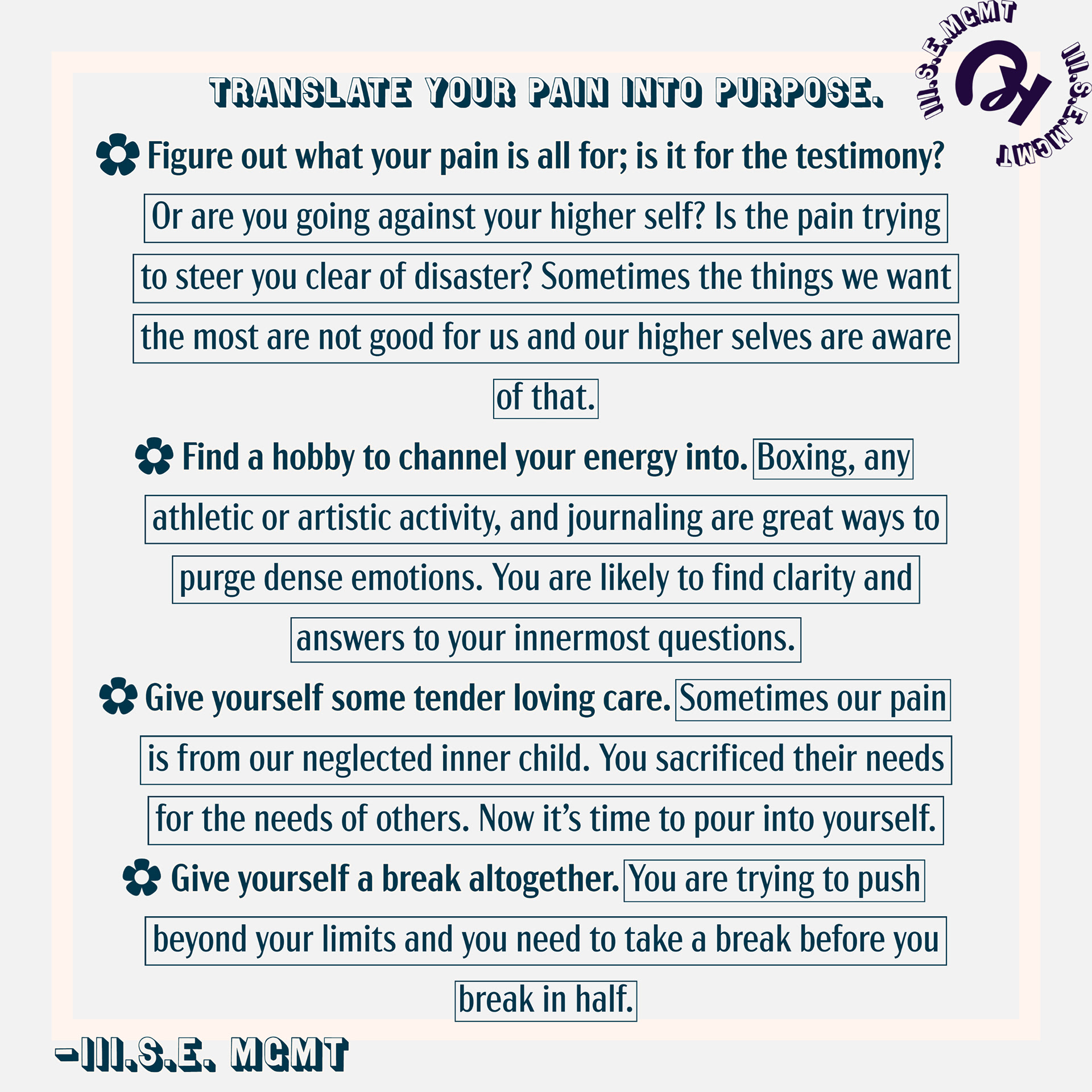 Translate your pain into purpose