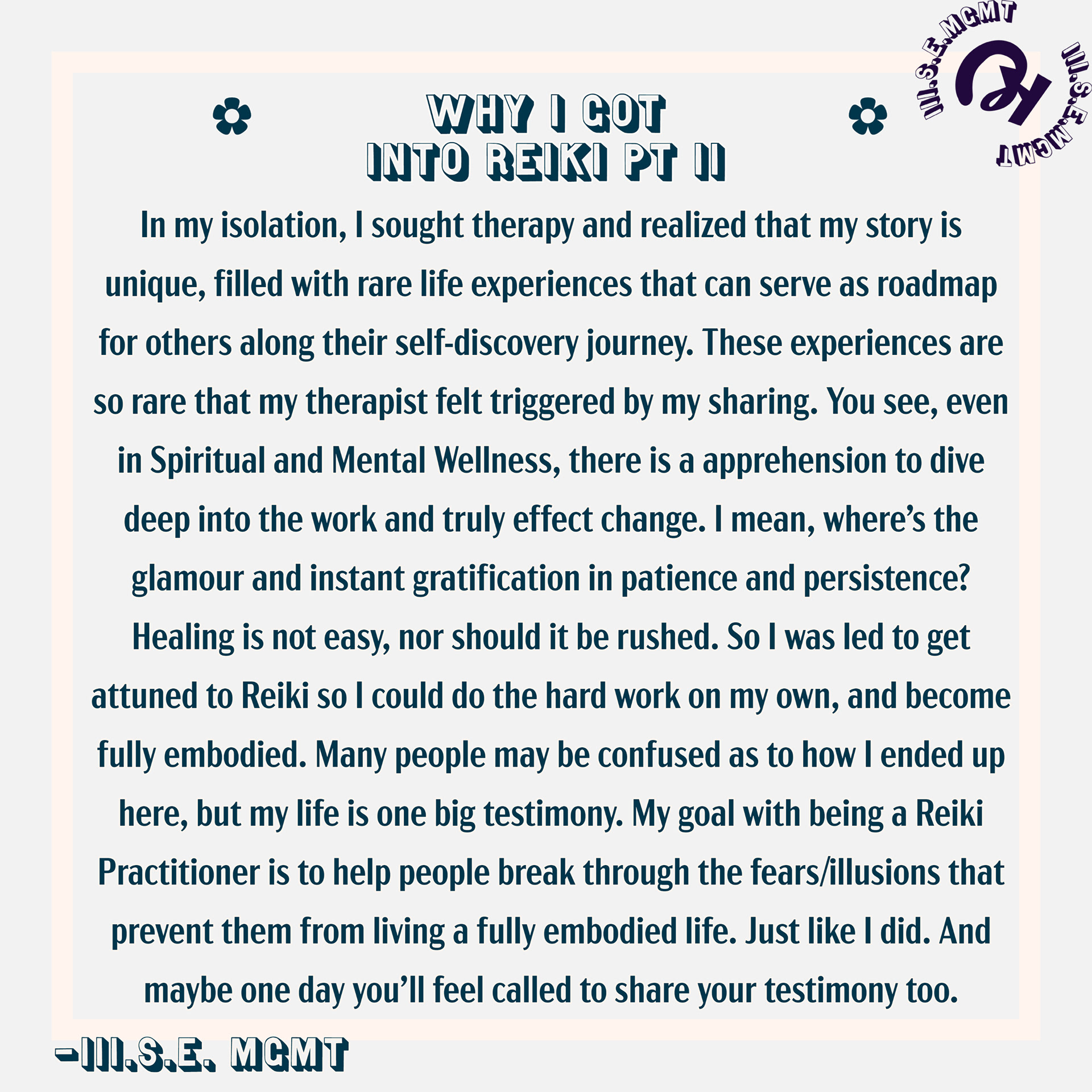 Why I got into reiki part two.