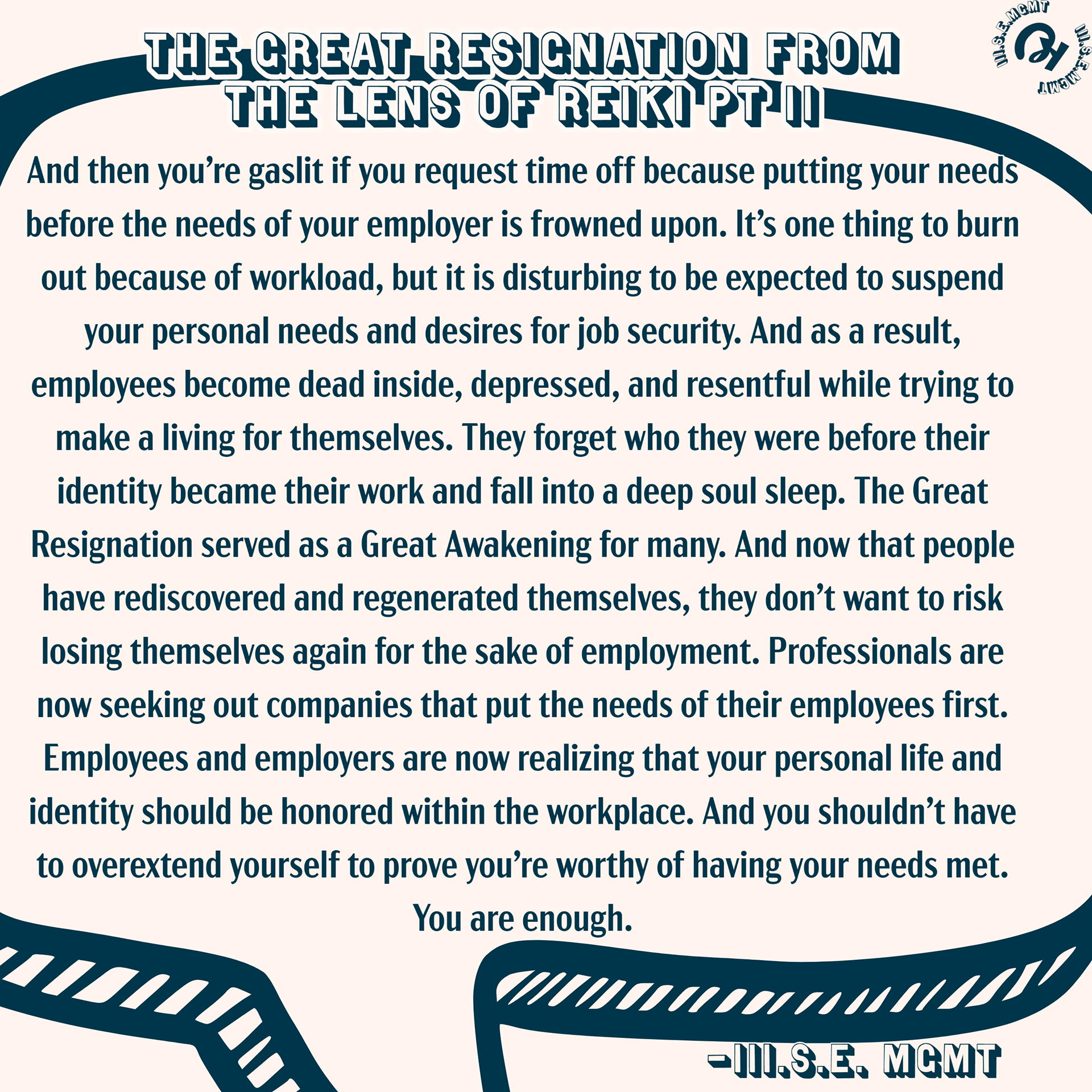 The Great Resignation From the lens of Reiki part two: #people #wellbeing #energy #reiki #thegreatresignation