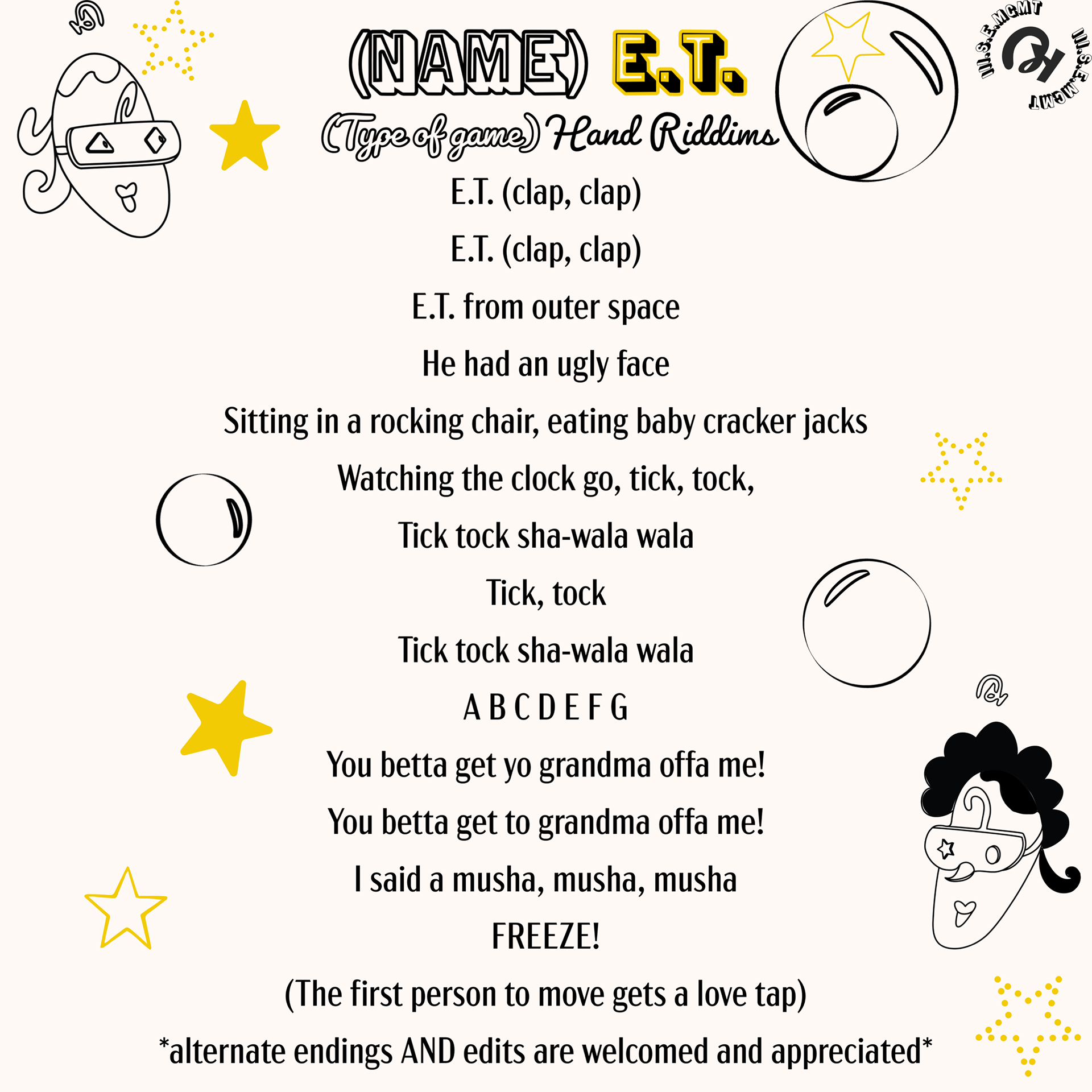 Example of the template
