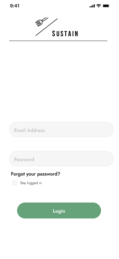 First draft of login page