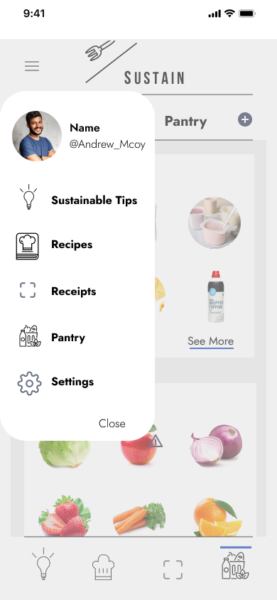 Hamburger menu