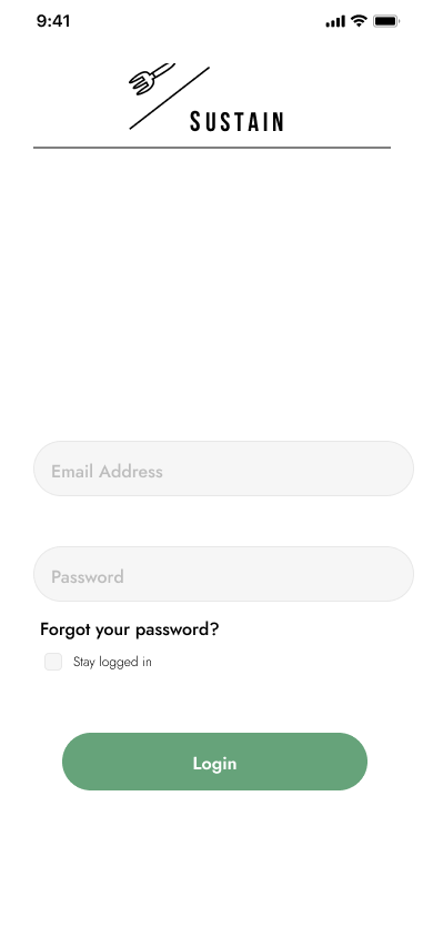 Login page