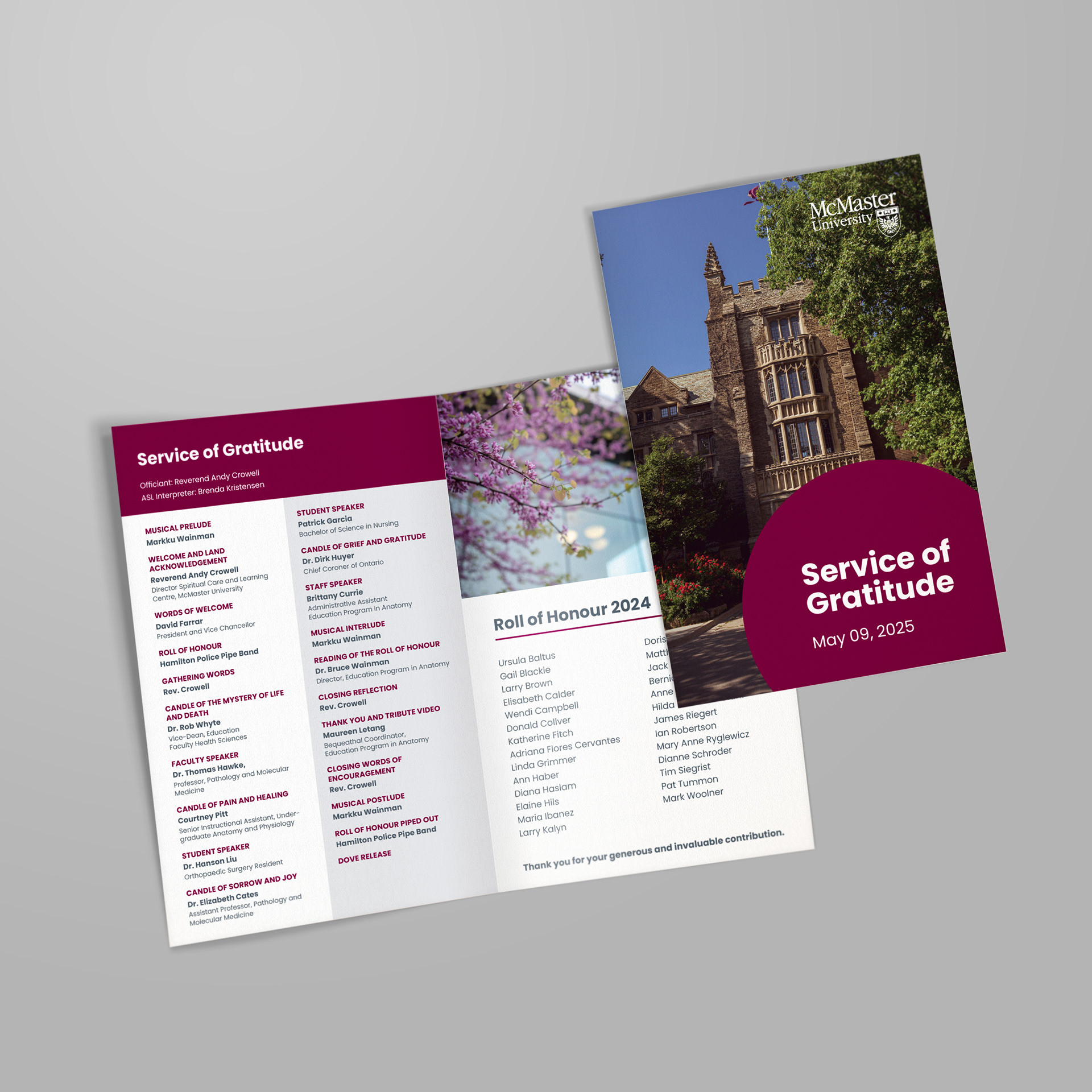 McMaster Service of Gratitude Program