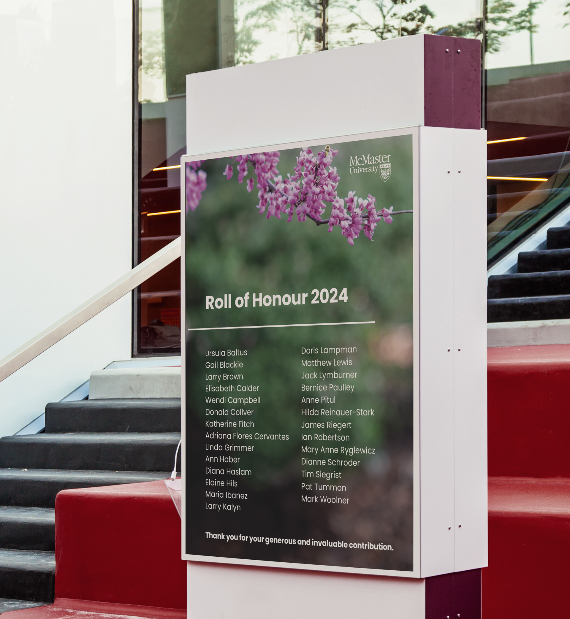 McMaster Service of Gratitude Sign